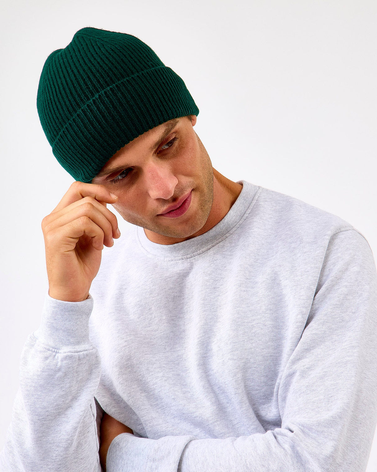 Emerald Green Merino Wool Beanie