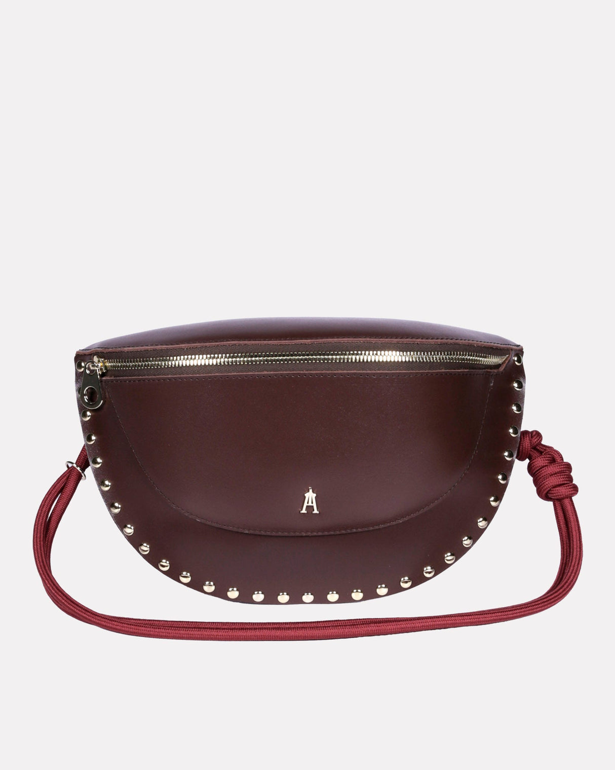 Chocolate-Brown-Smile-Stud-Calf-Leather-Bag
