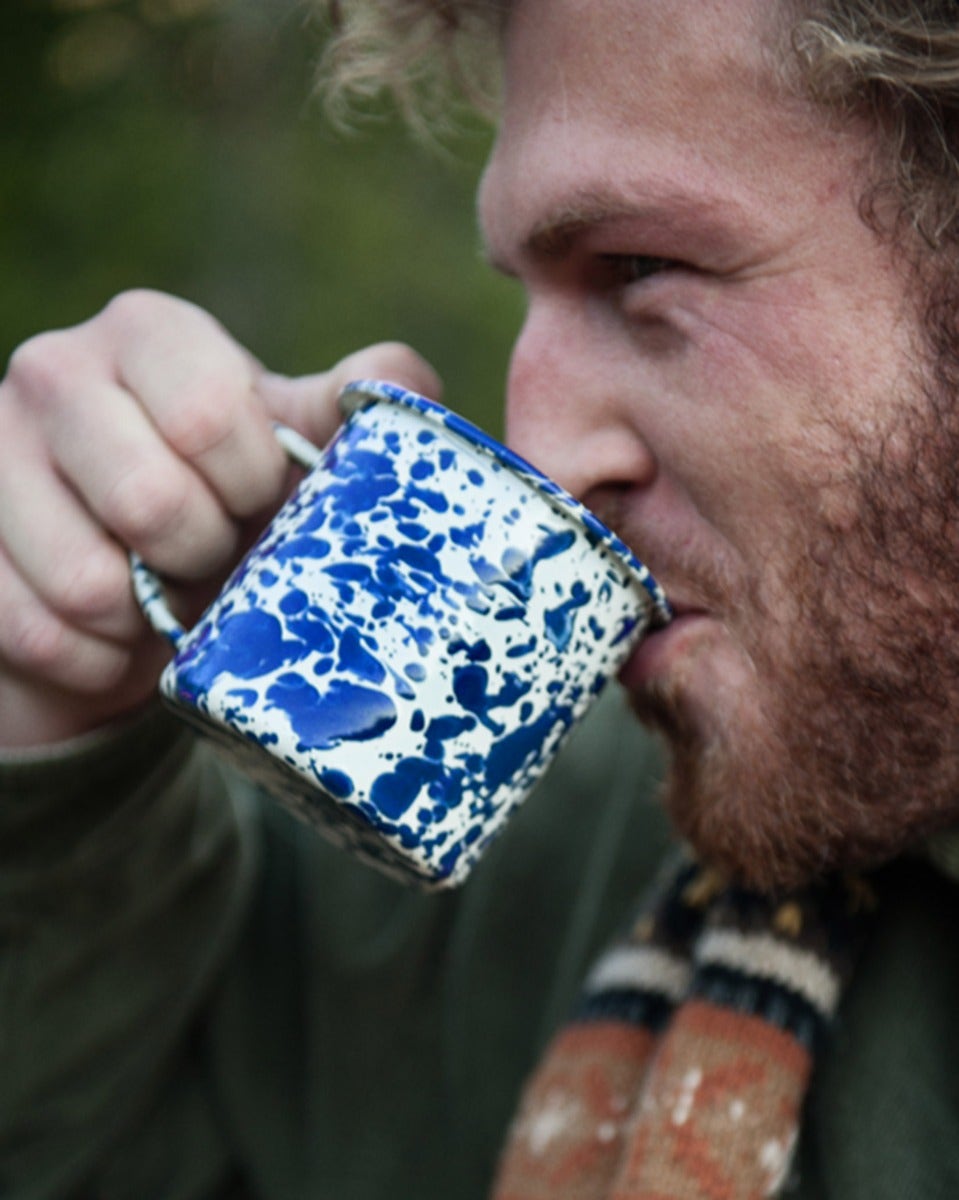 Blue Splatter Porcelain Enamel Mug