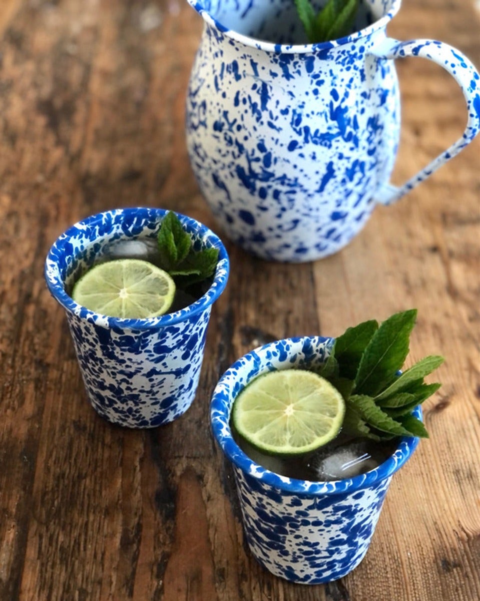 Blue Splatter Porcelain Enamel 2.84L Pitcher