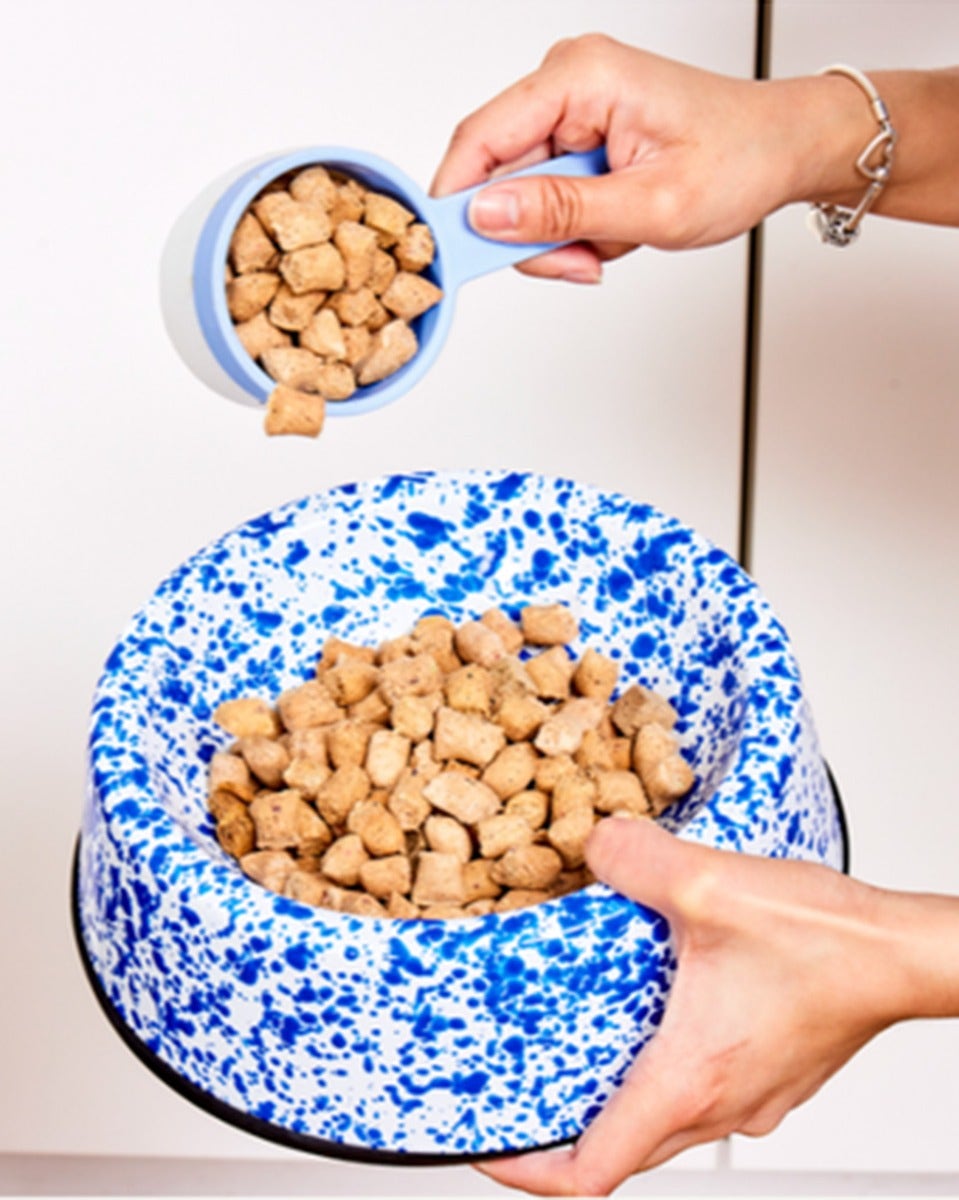 Blue Splatter Porcelain Enamel 24cm Large Pet Bowl