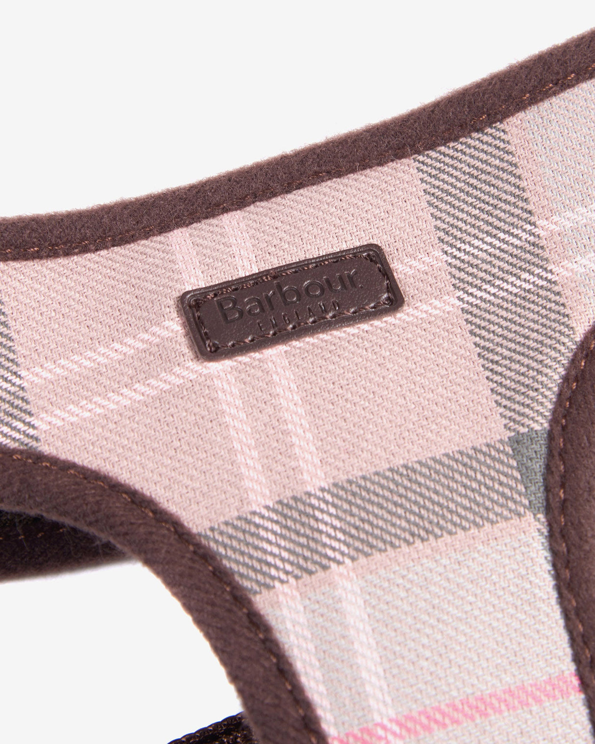 Taupe & Pink Tartan Cushioned Dog Harness