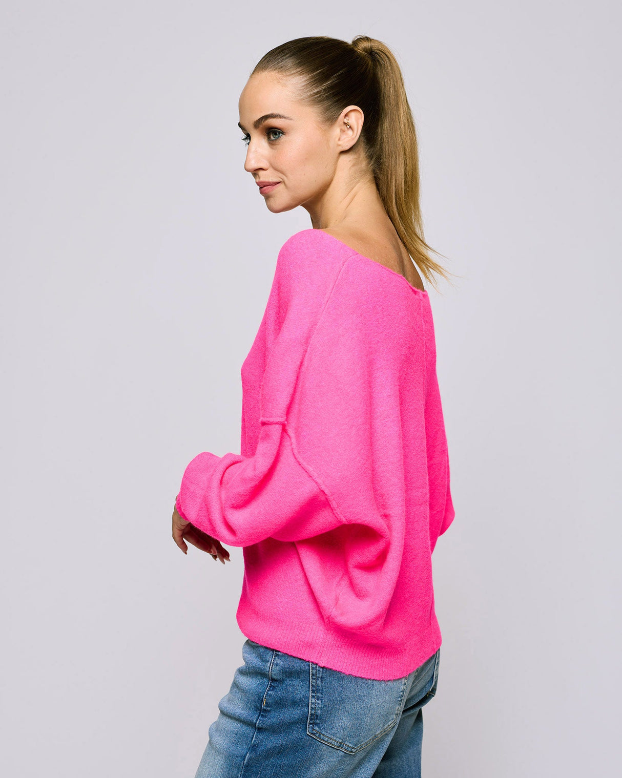 Fluorescent Rose Damsville Pullover