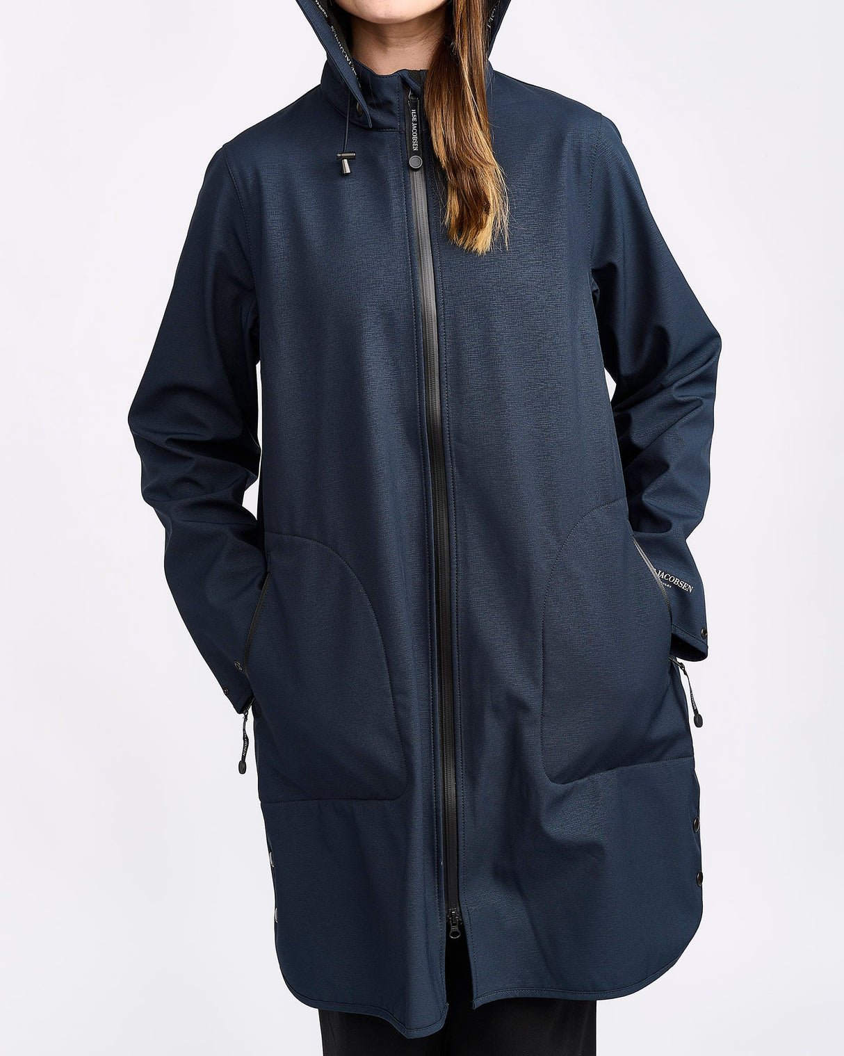 Dark-Indigo-A-Line-Soft-Shell-Raincoat