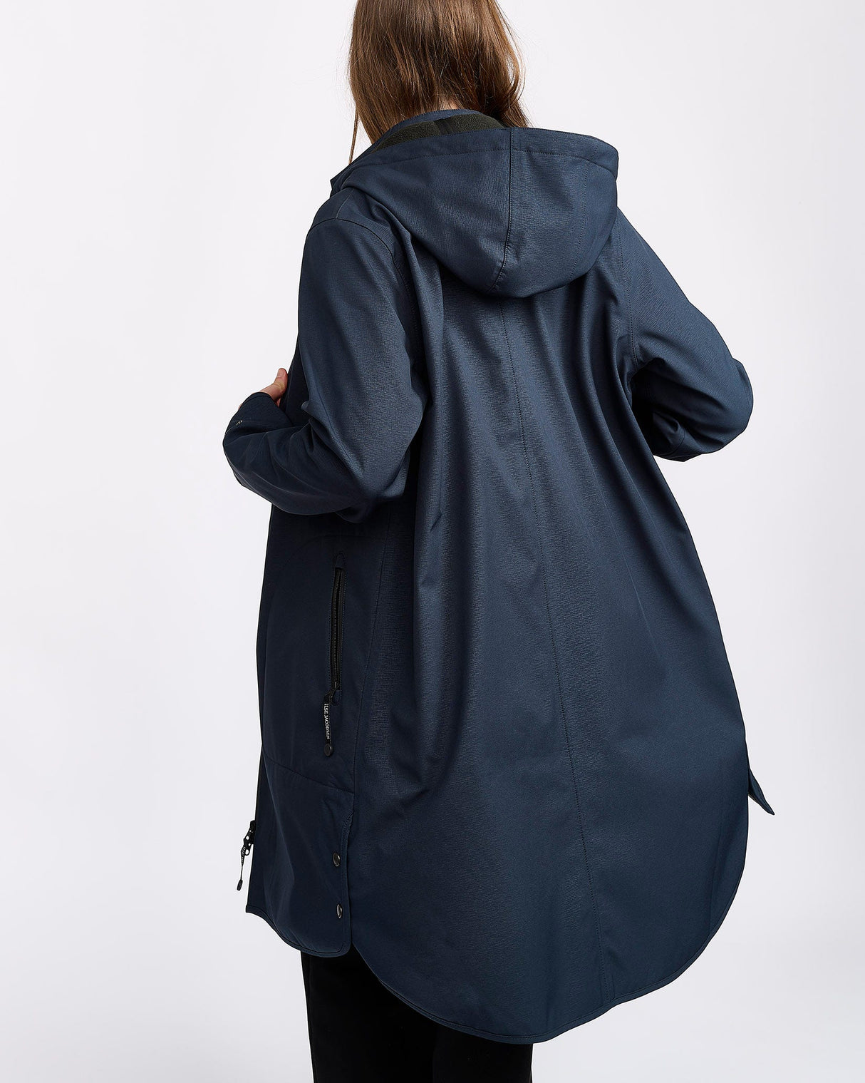 Dark-Indigo-A-Line-Soft-Shell-Raincoat
