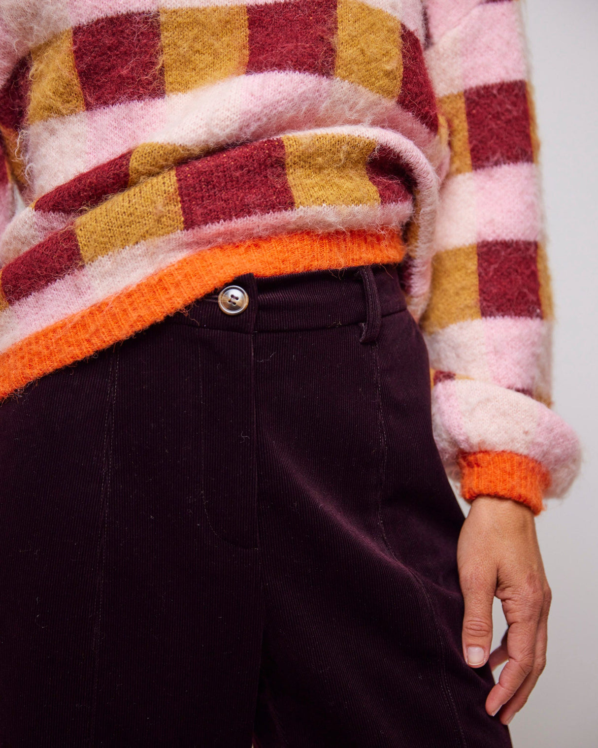 Aubergine Zita Cord Wide Leg Pants