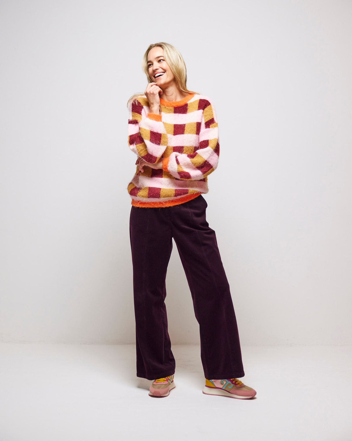 Aubergine Zita Cord Wide Leg Pants