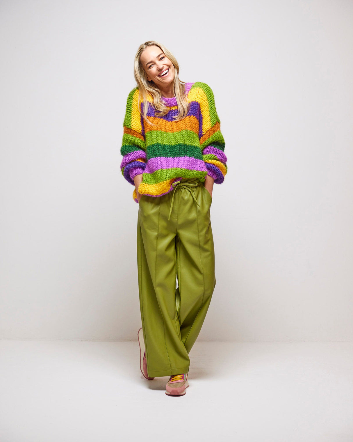 Olive Nella Faux Leather Pants
