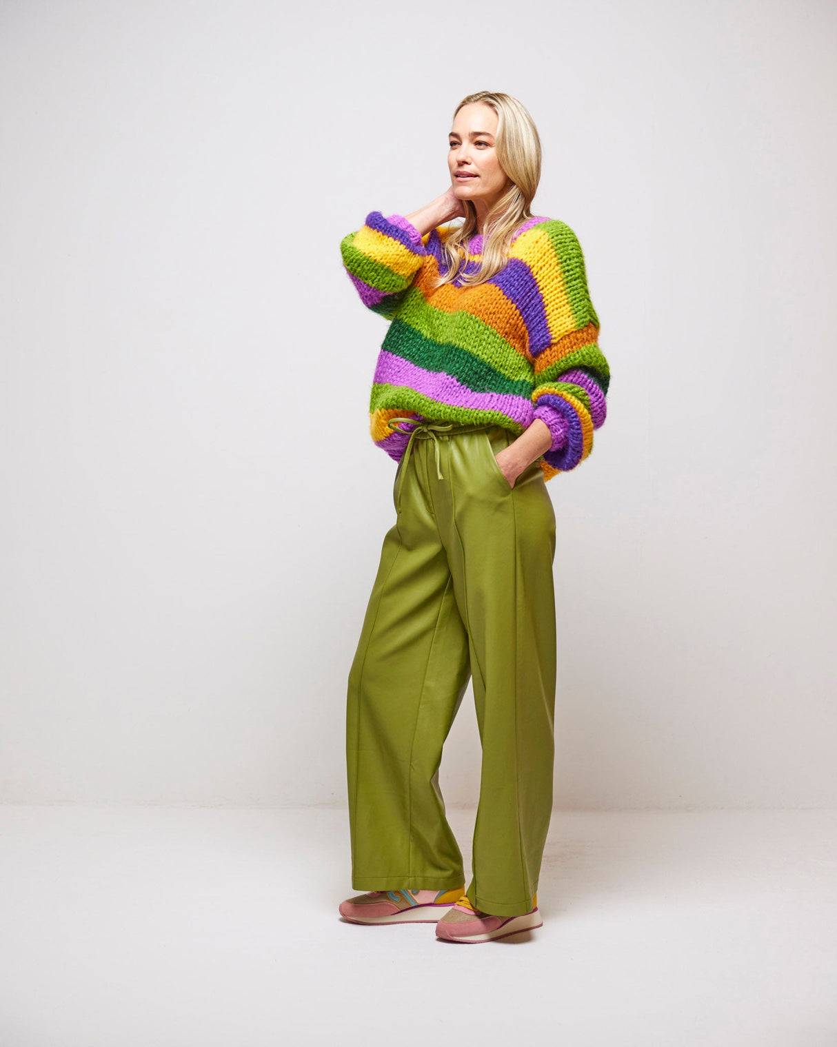 Olive Nella Faux Leather Pants
