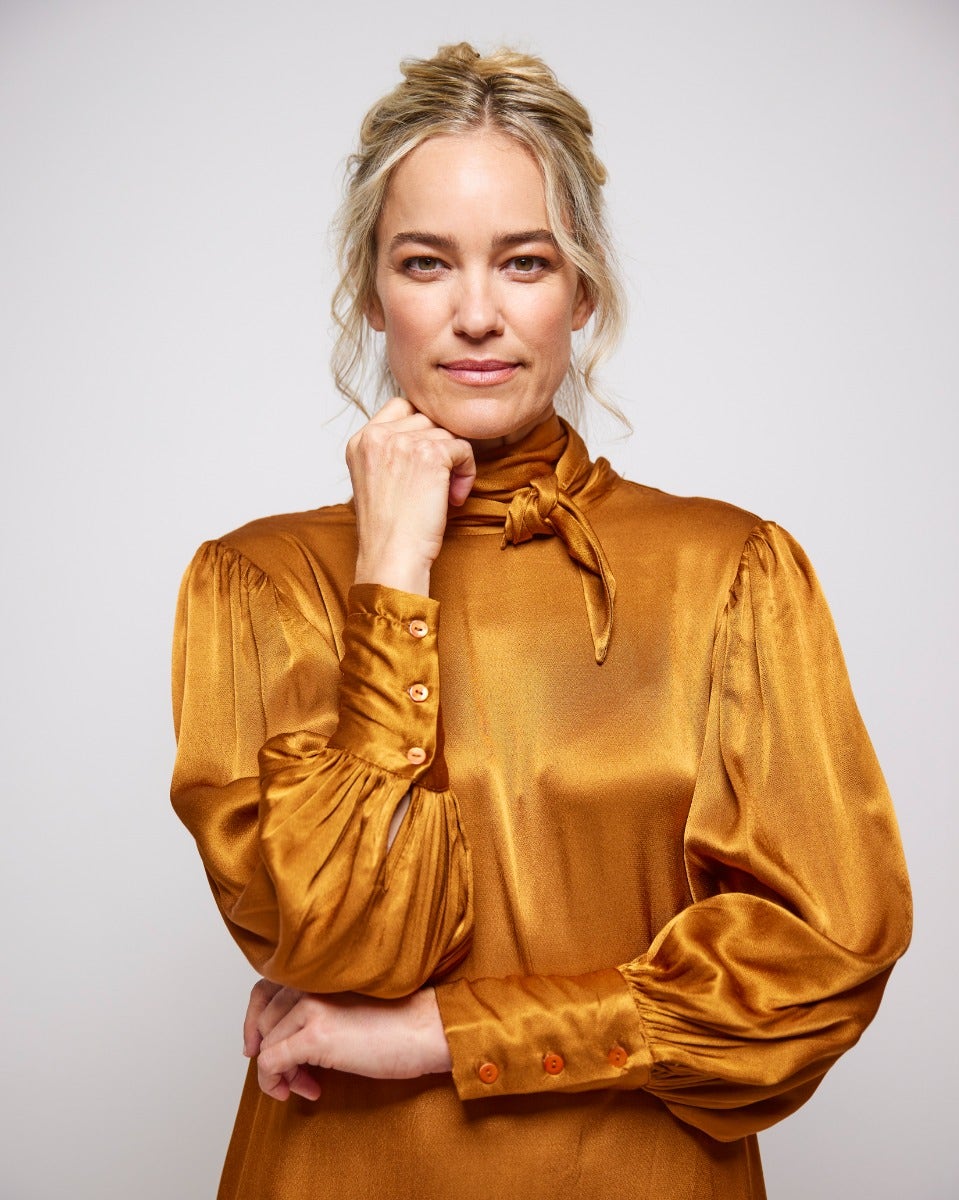 Ochre Noor Satin Dress