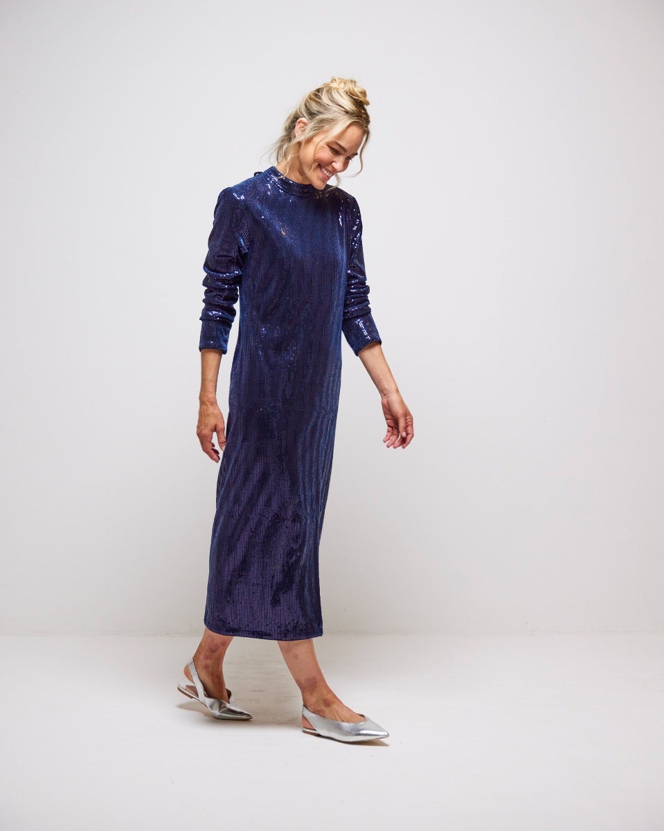 Bleu Marine Mady Sequins Midi Dress