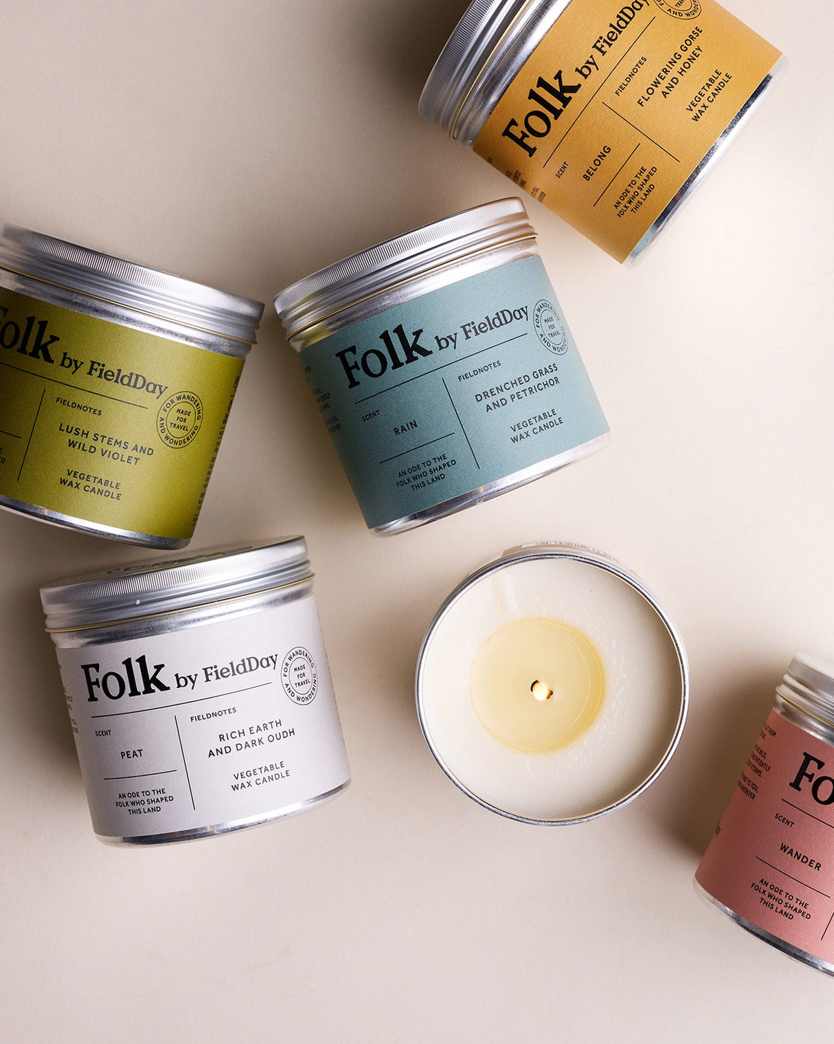 Folk Rain Candle Tin