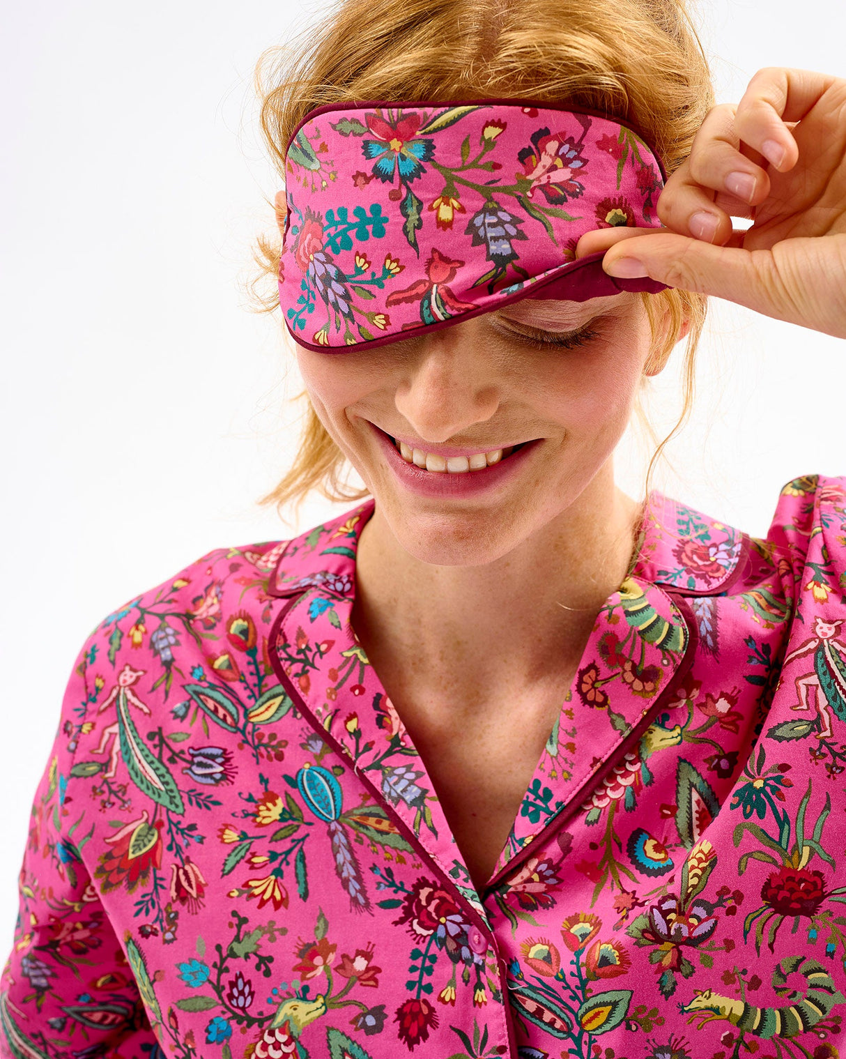 Fuchsia-Forest-Friends-Cotton-Eye-Mask