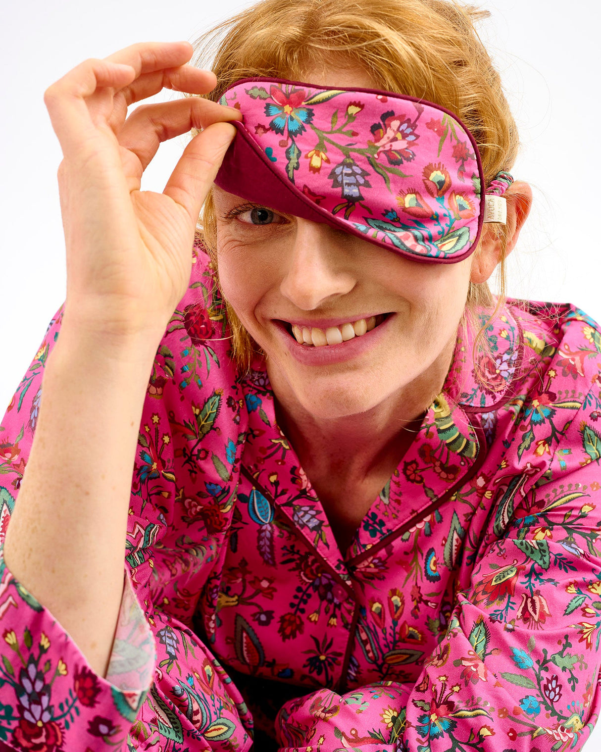 Fuchsia Forest Friends Cotton Eye Mask