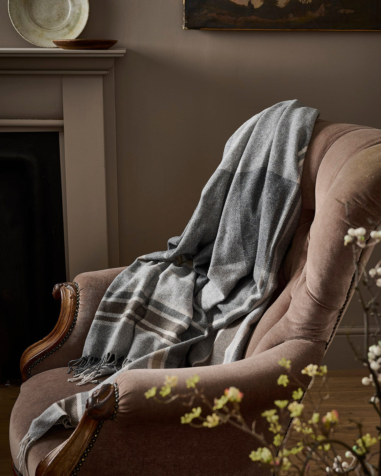 Flannel Cashmere Blend Throw