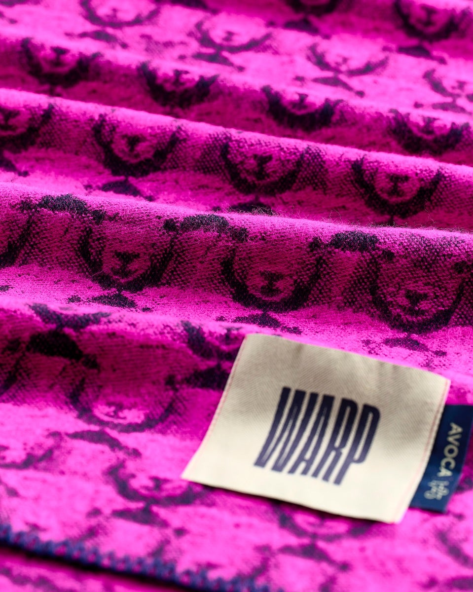 Neon Pink Flock 303 Jacquard Merino Scarf