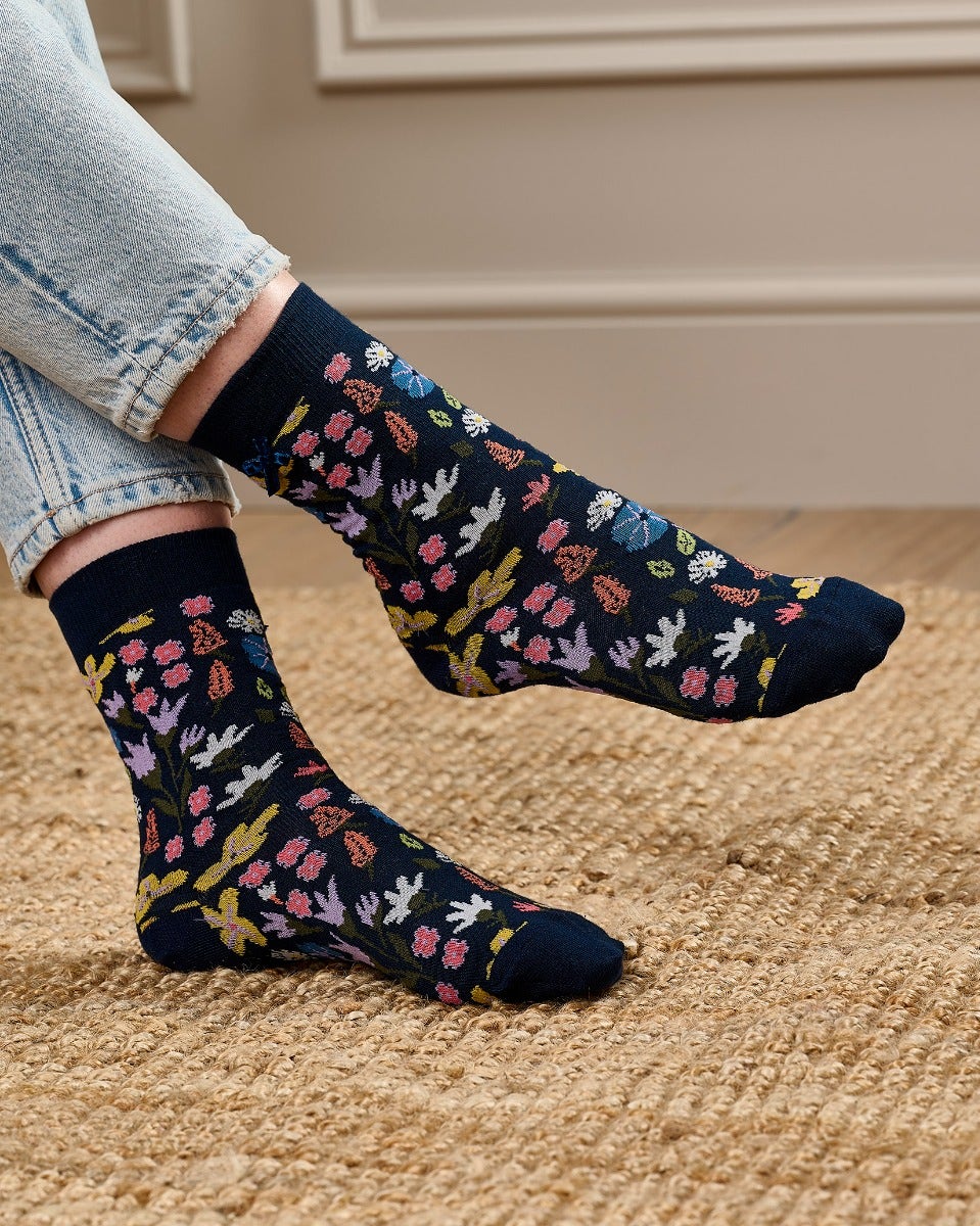 Flower Field Ankle Socks