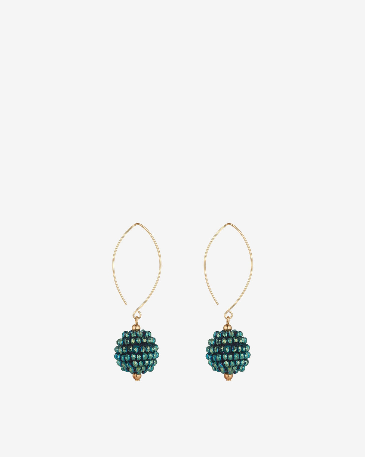 Forest-Green-Crystal-Cluster-Gold-Filled-Open-Oval-Earrings