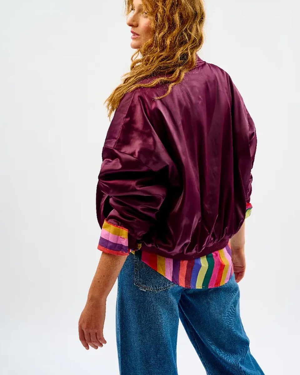 Bordeaux Assam Bomber Jacket