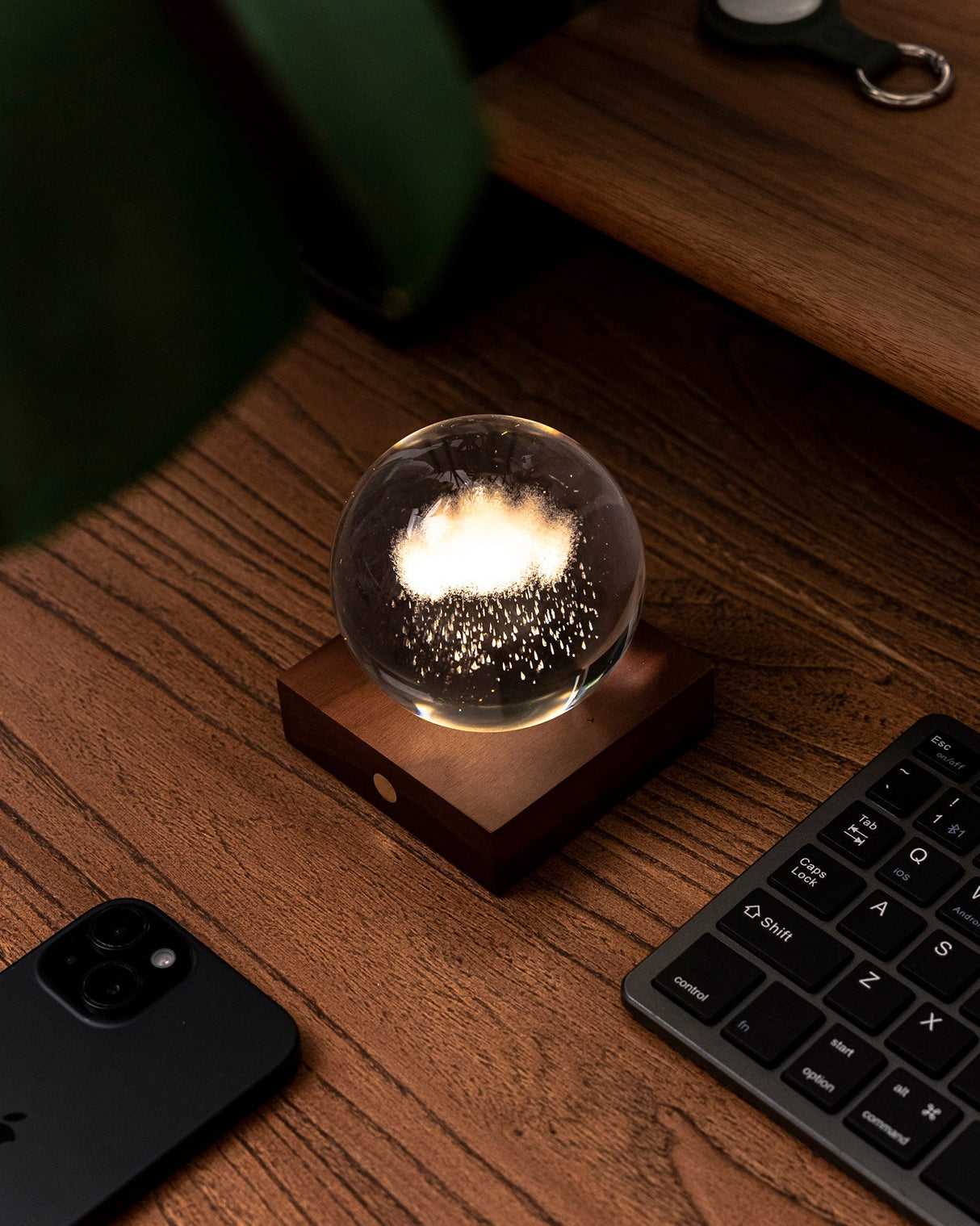 3D Rain Cloud Amber Crystal Ball Light