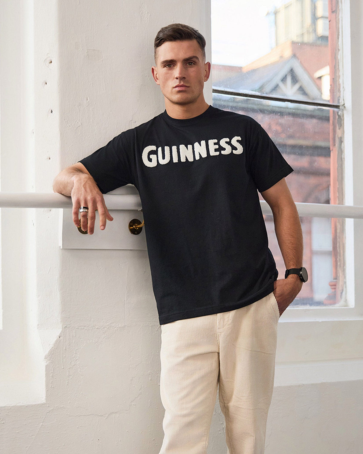 Black-Cream-Chenille-'Guinness'-T-Shirt