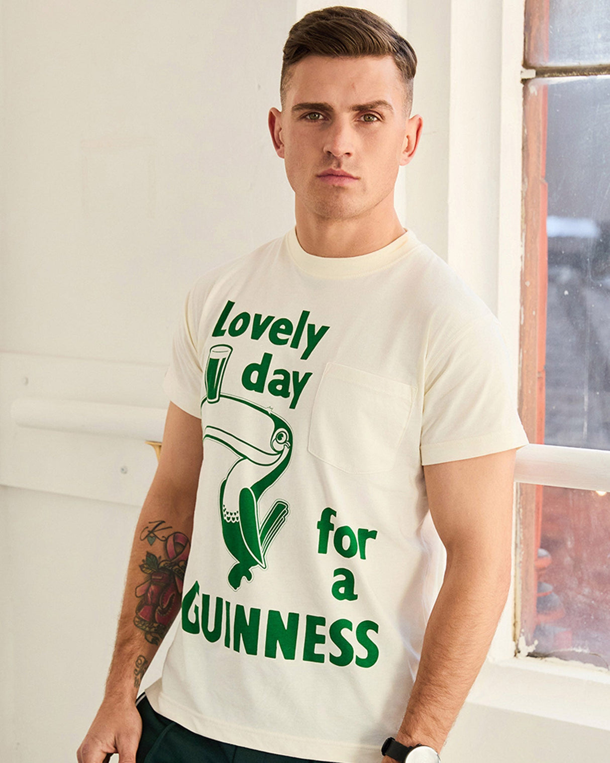 Cream 'Lovely Day For A Guinness' T-Shirt