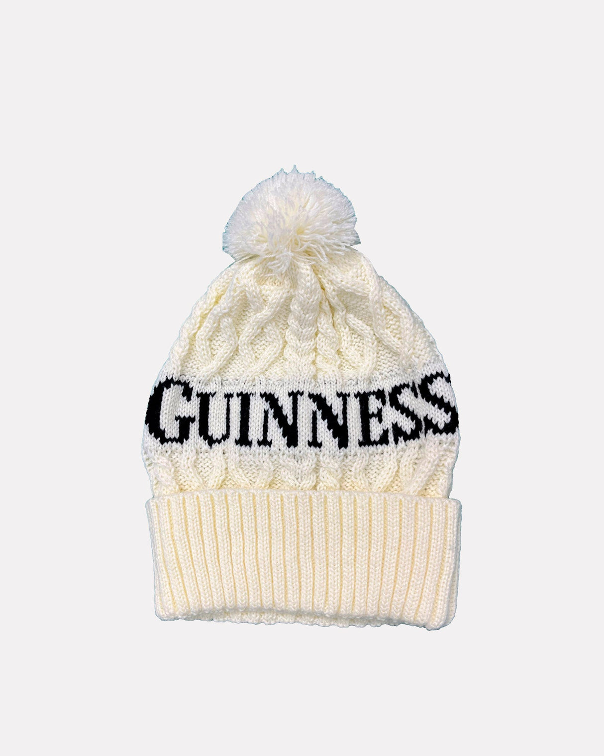 Grey-Cream-'Guinness'-Aran-Knit-Bobble-Hat