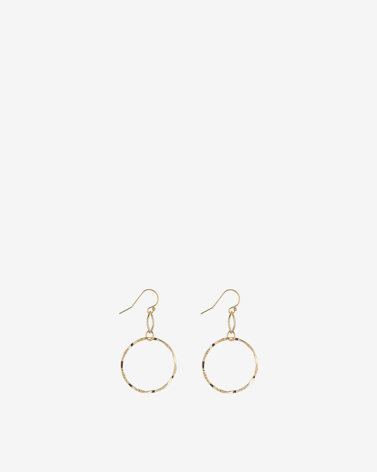 Gold-Filled-Molten-Double-Circle-Drop-Earrings