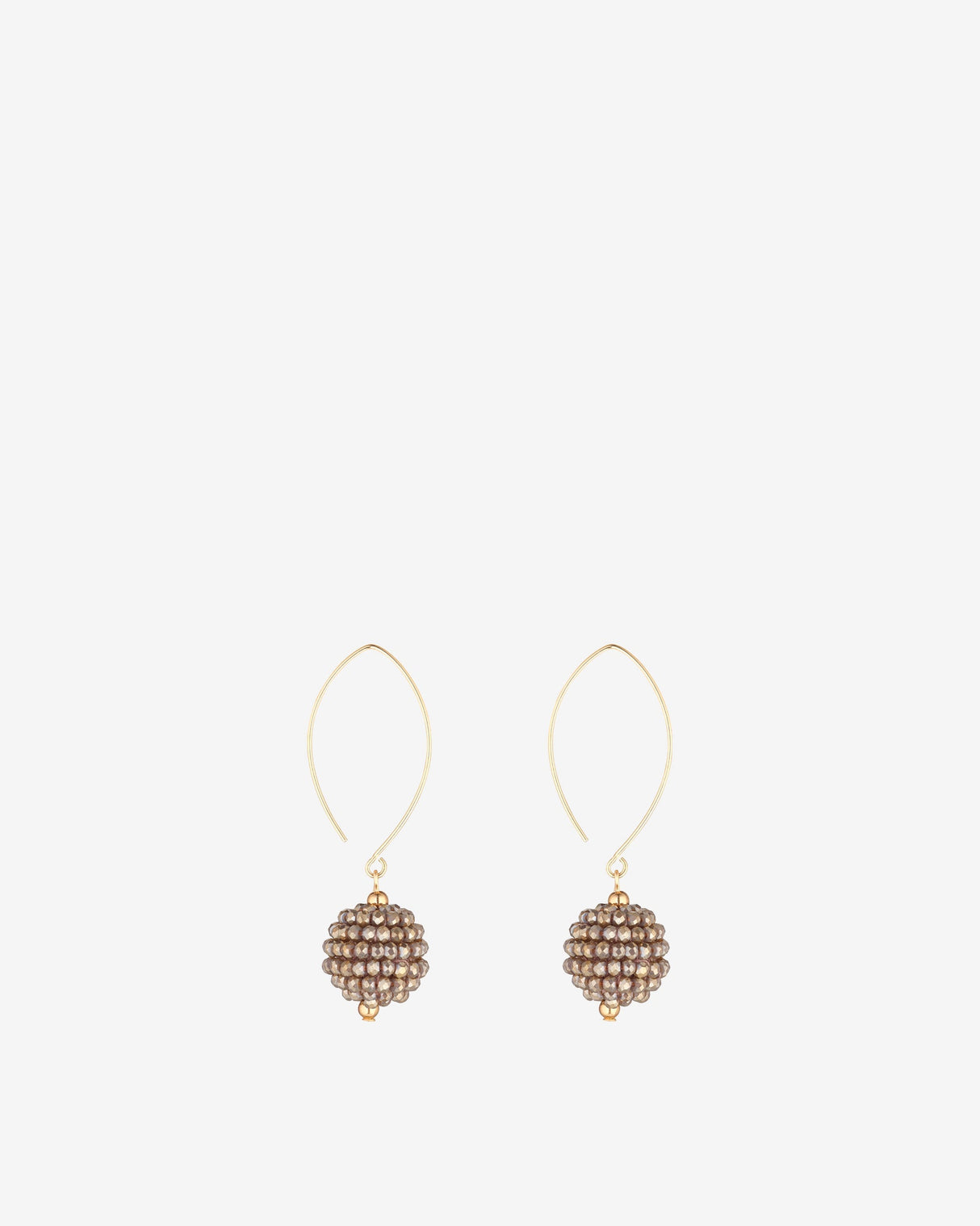 Golden-Brown-Crystal-Cluster-Gold-Filled-Open-Oval-Earrings