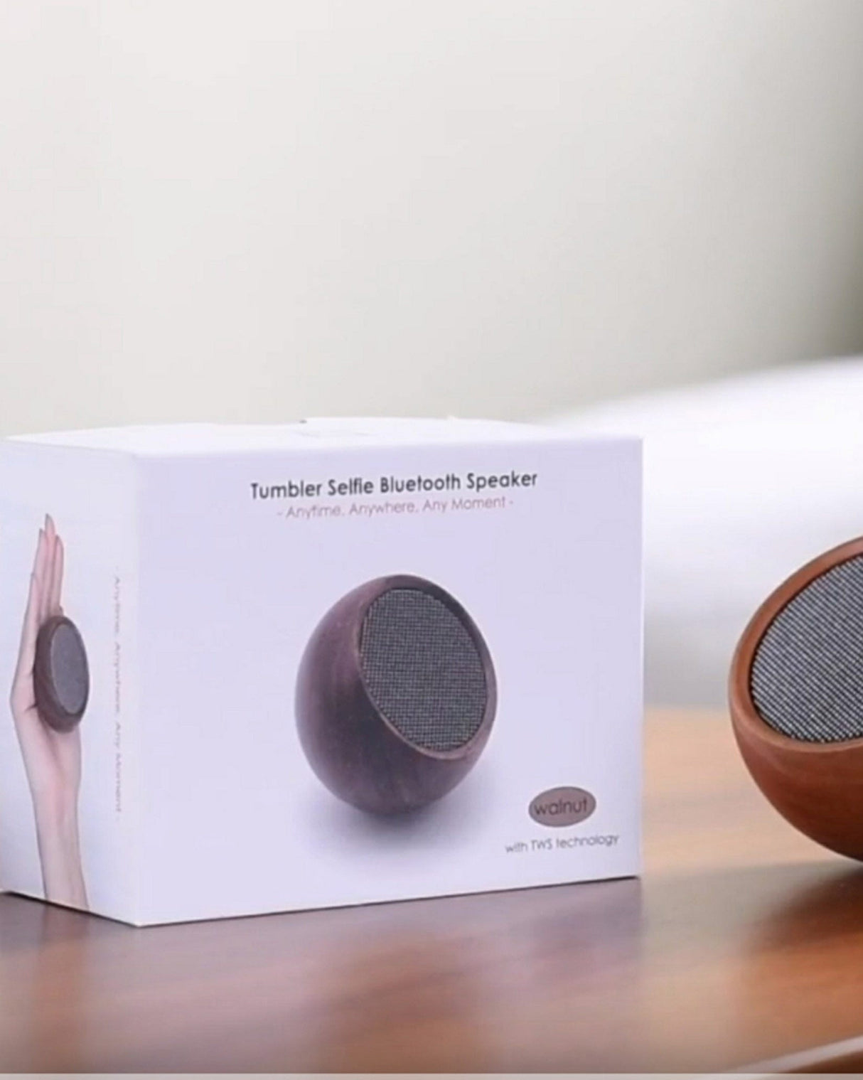 Walnut Wood Tumbler Selfie Bluetooth Speaker