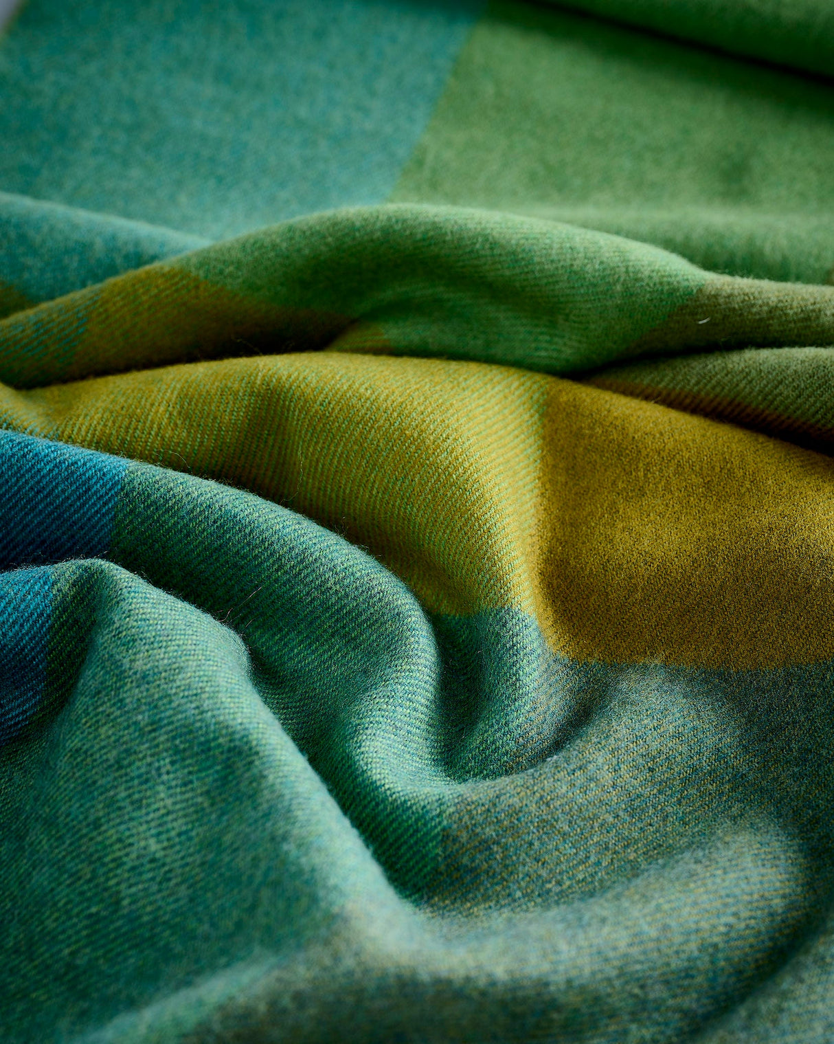 Green Fields Wide Merino Scarf