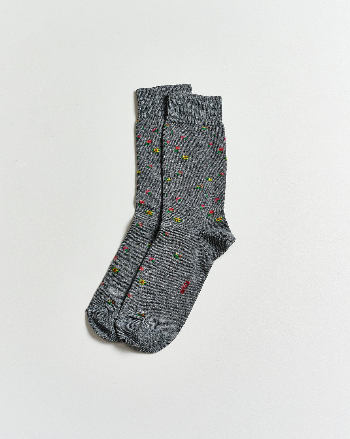 Grey-Tiny-Flower-Socks