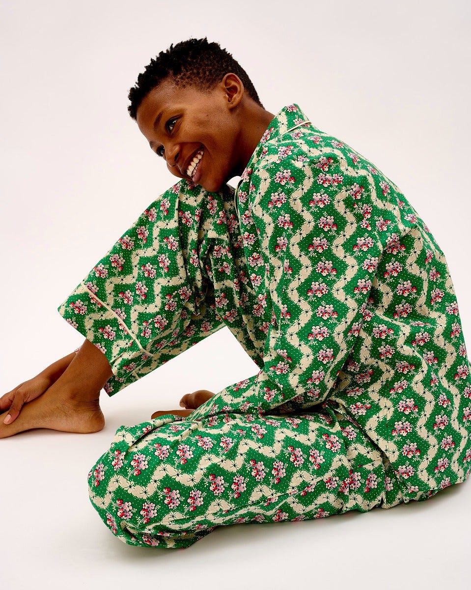 Green Wave Cotton Pyjama Set