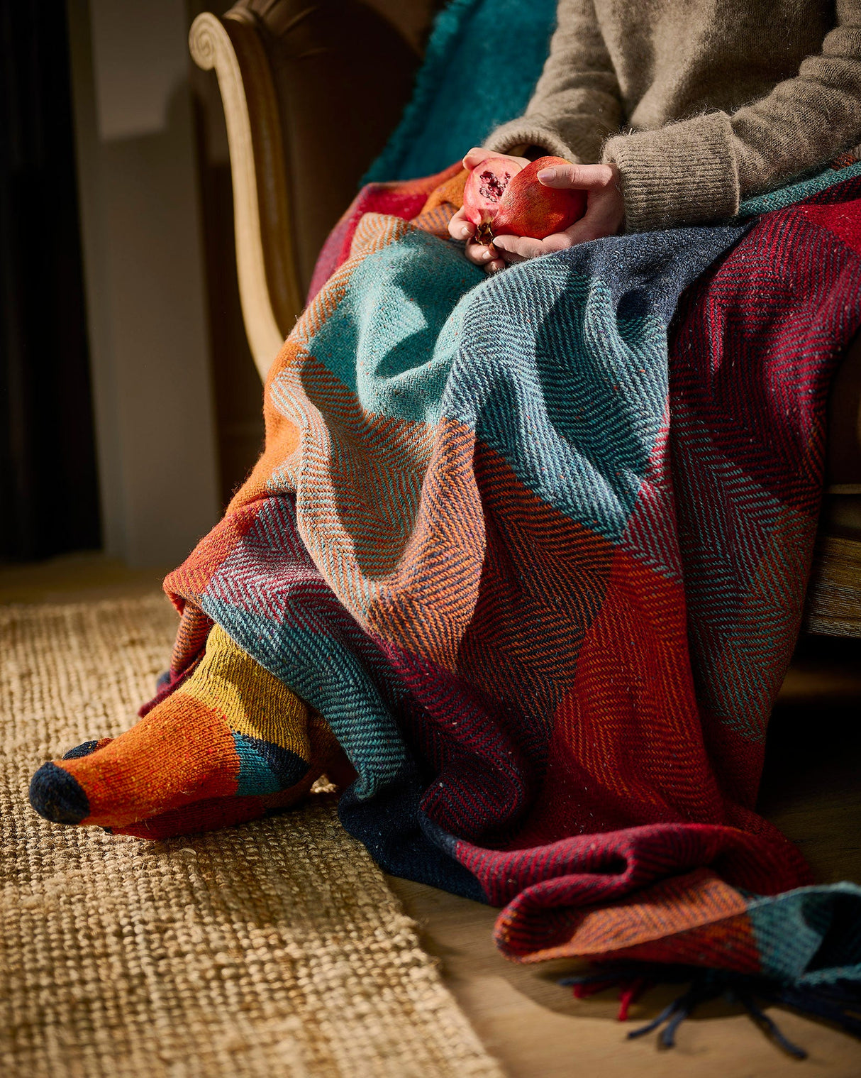 Harriet Mohair Tweed Throw