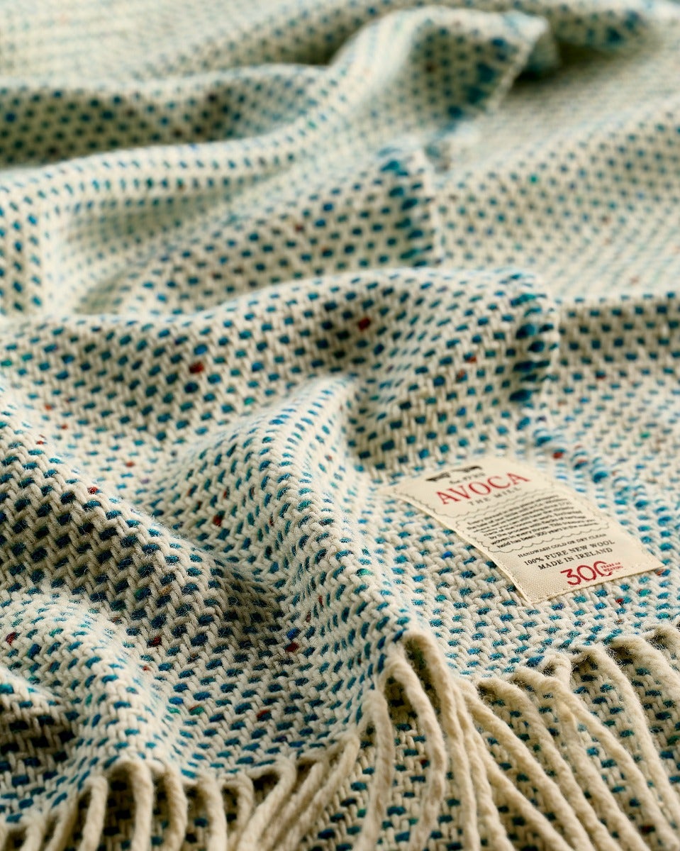 Teal Dapple Heavy Donegal Throw