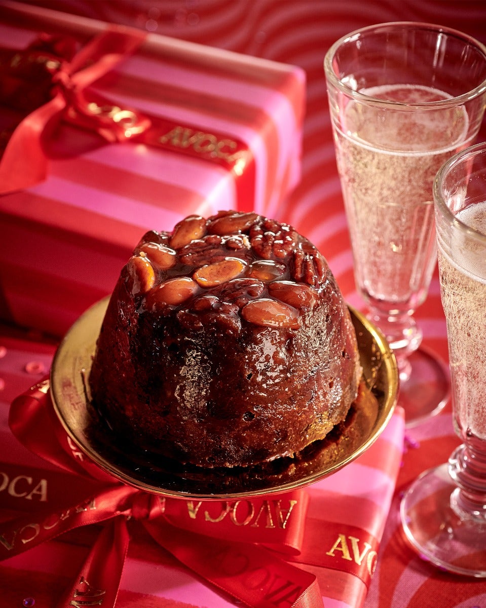 Avoca Jewel Topped Mulled Wine Christmas Pudding