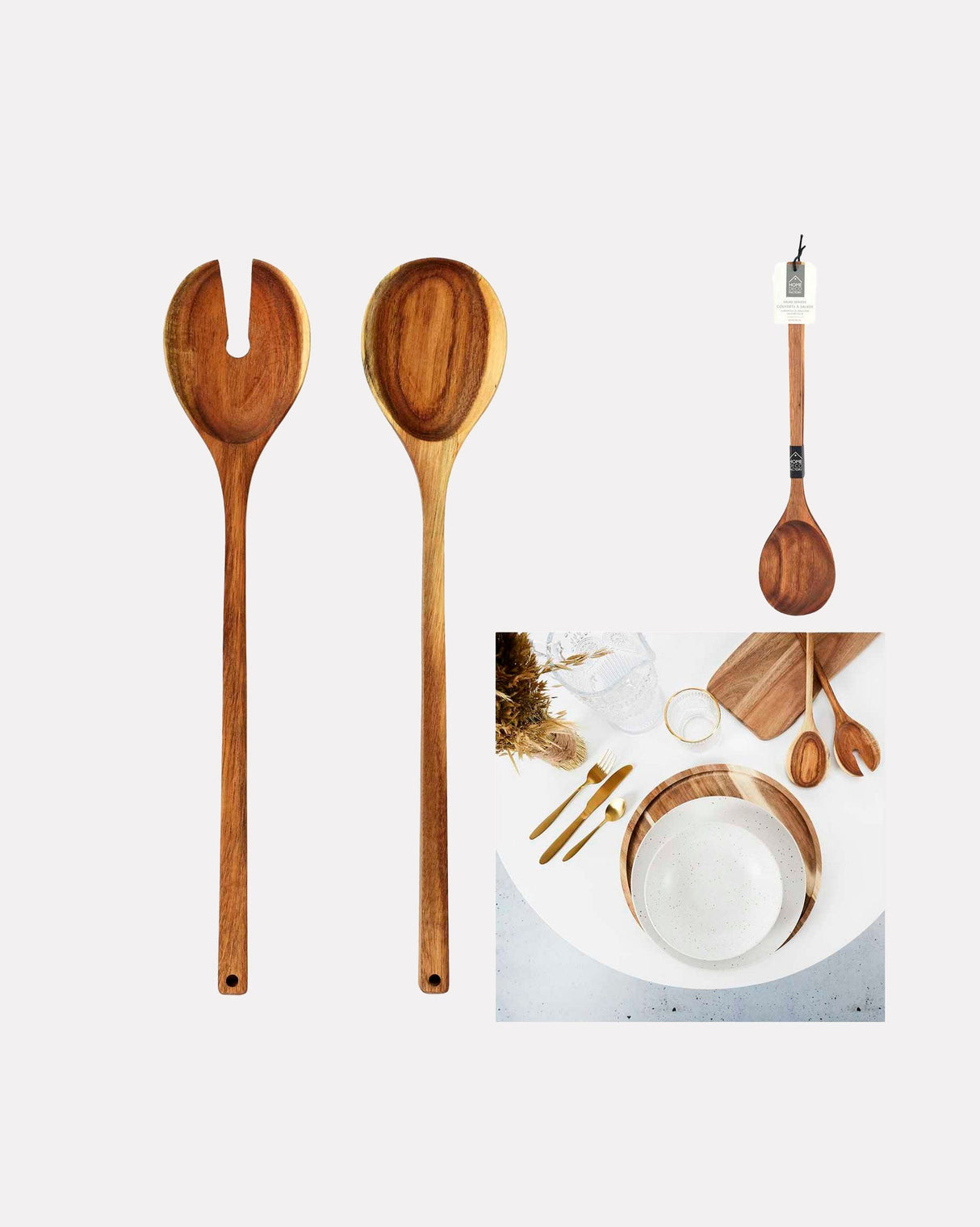 Acacia Wood Serving Spoons