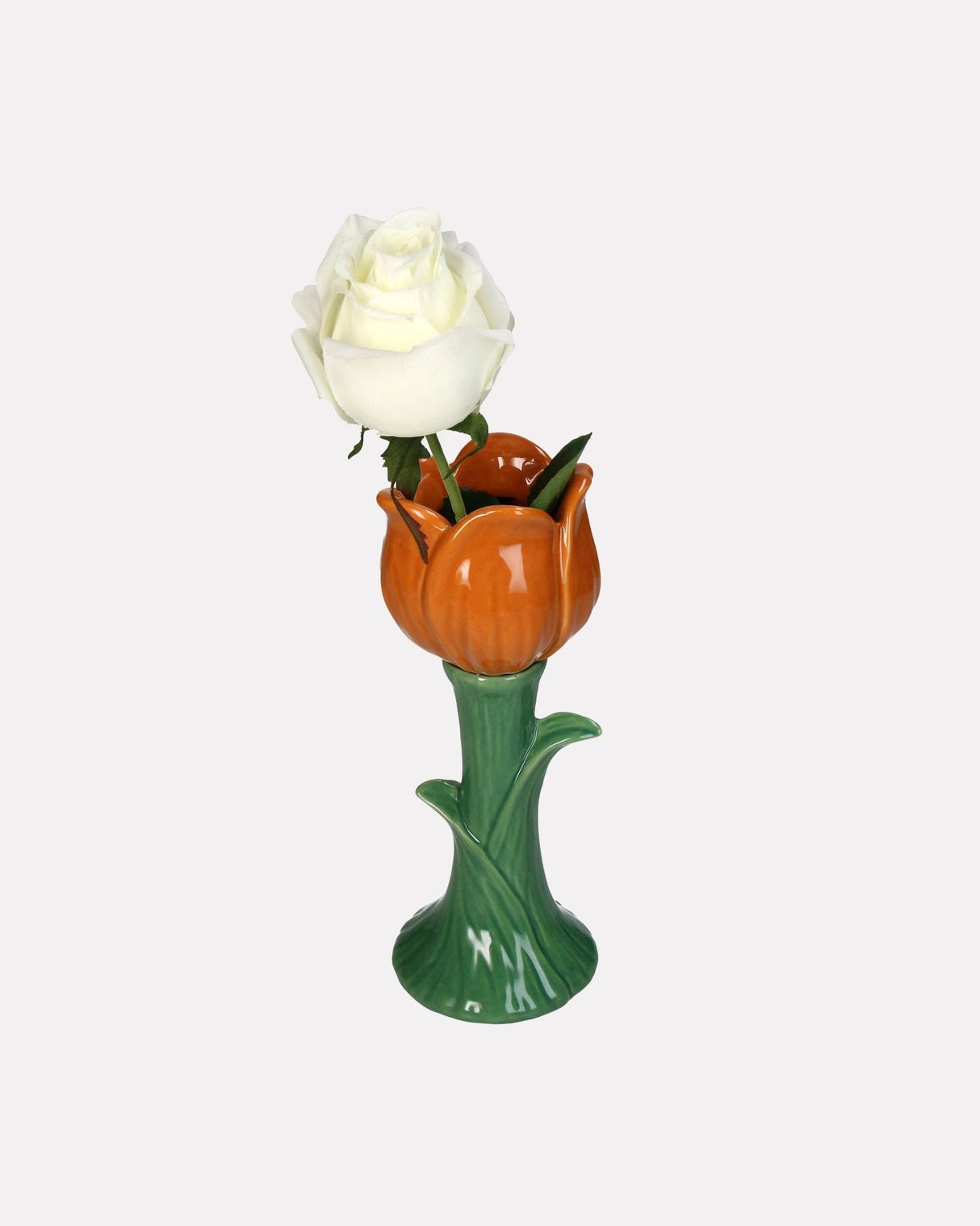Orange Tulip Fine Earthenware Vase