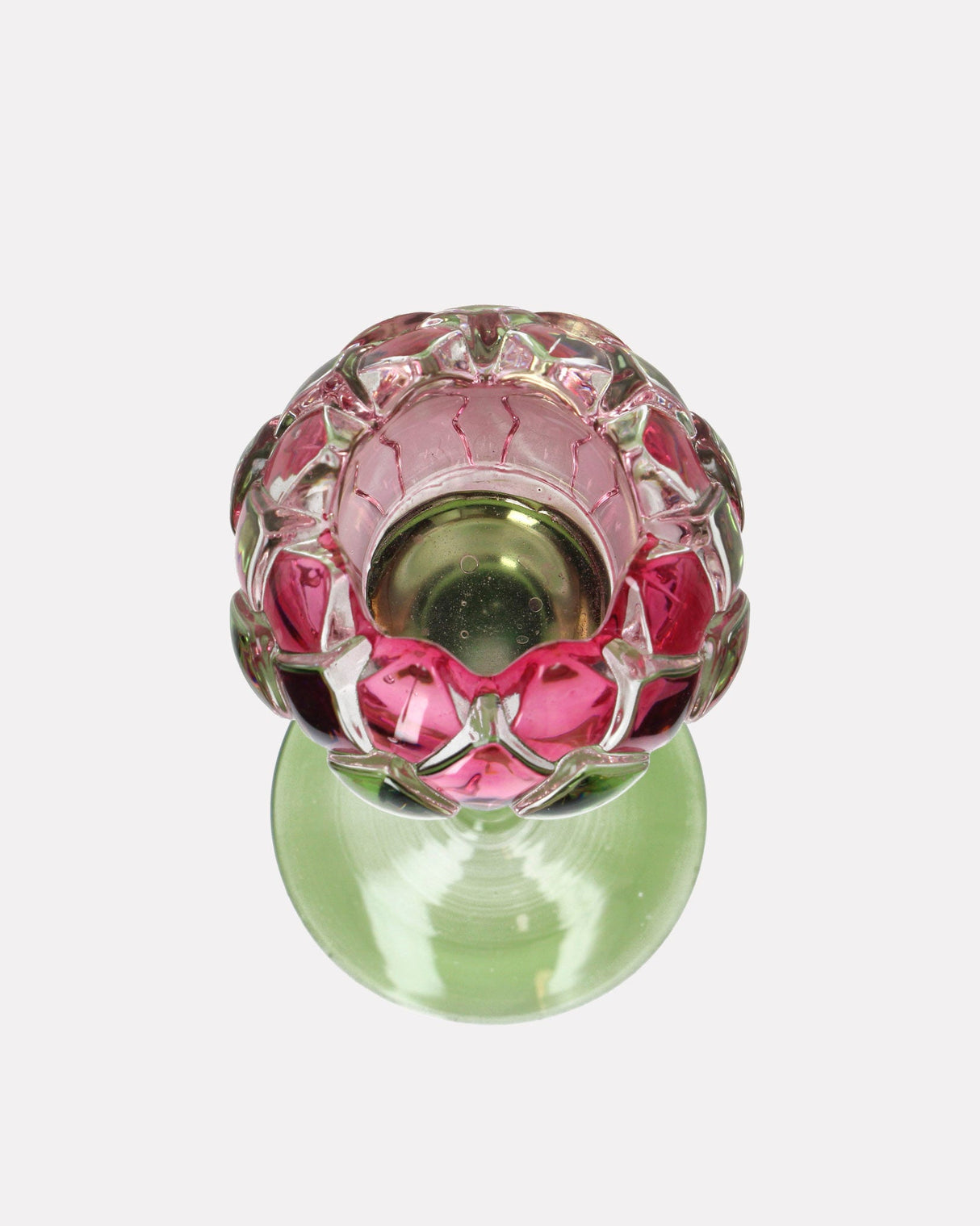 Pink Flower Tulip Glass Candle Holder