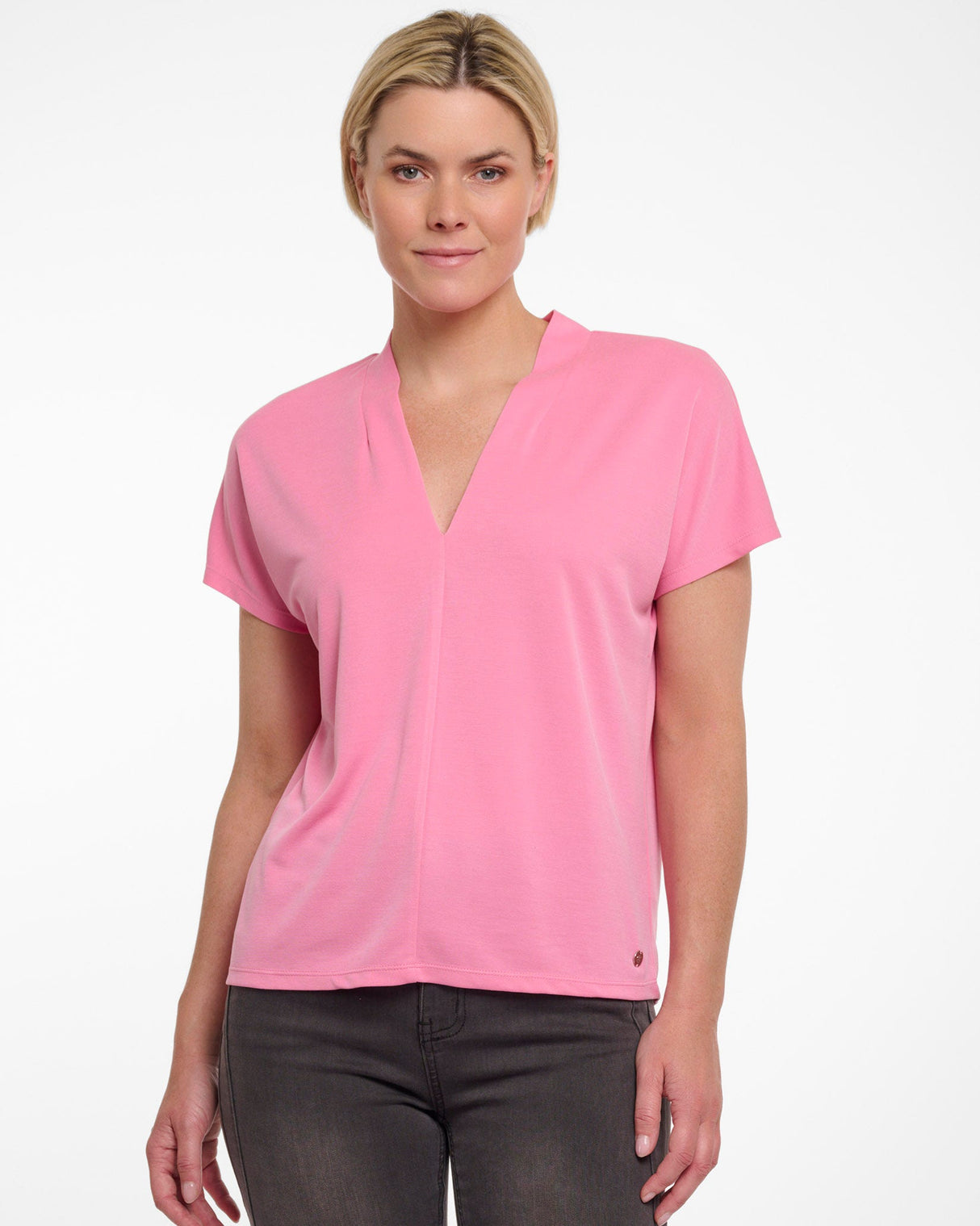 Bright-Pink-Kallie-V-Neck-Top