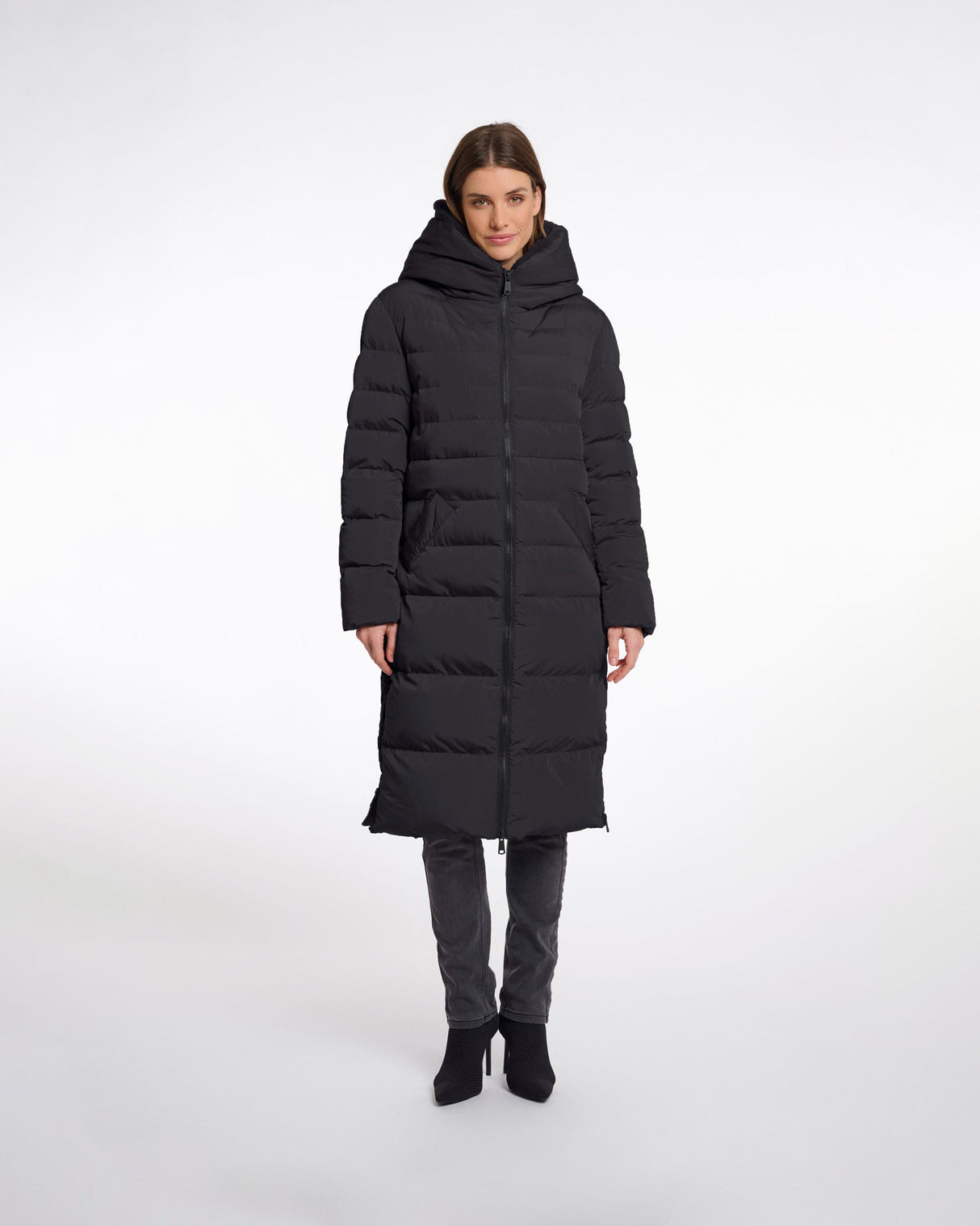 Black Keilafur Long Padded Coat