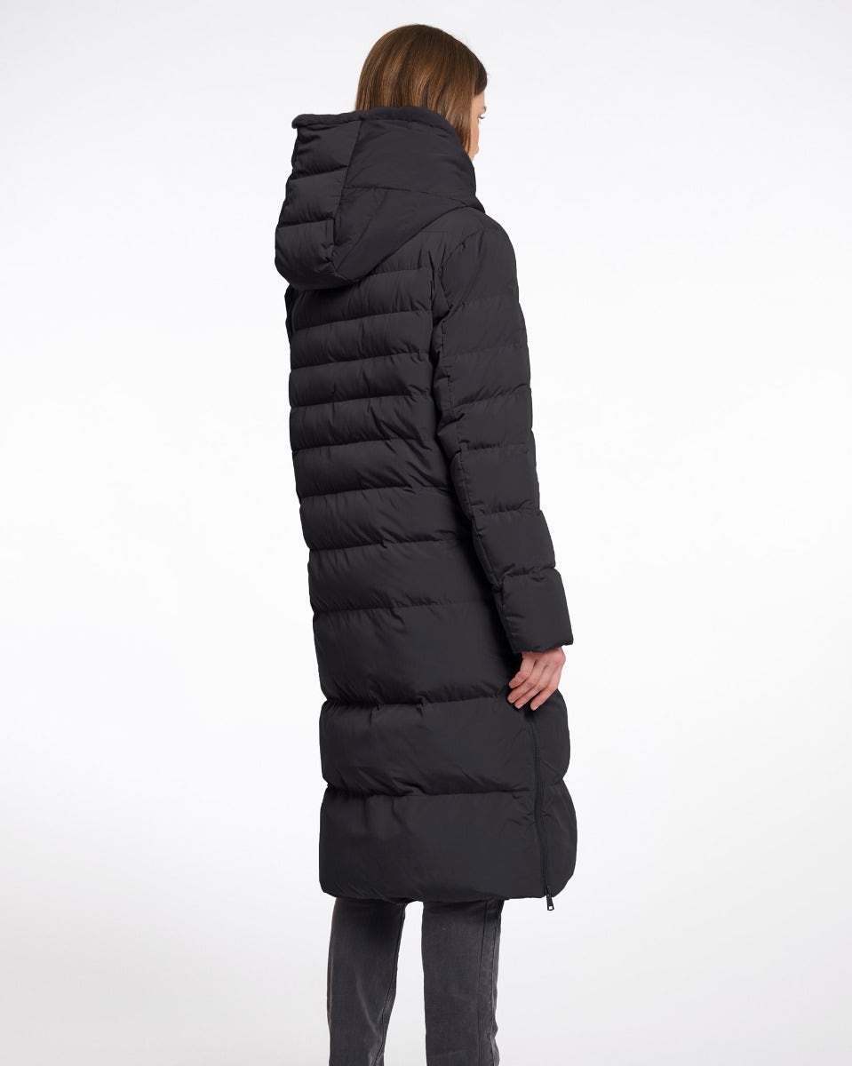 Black Keilafur Long Padded Coat