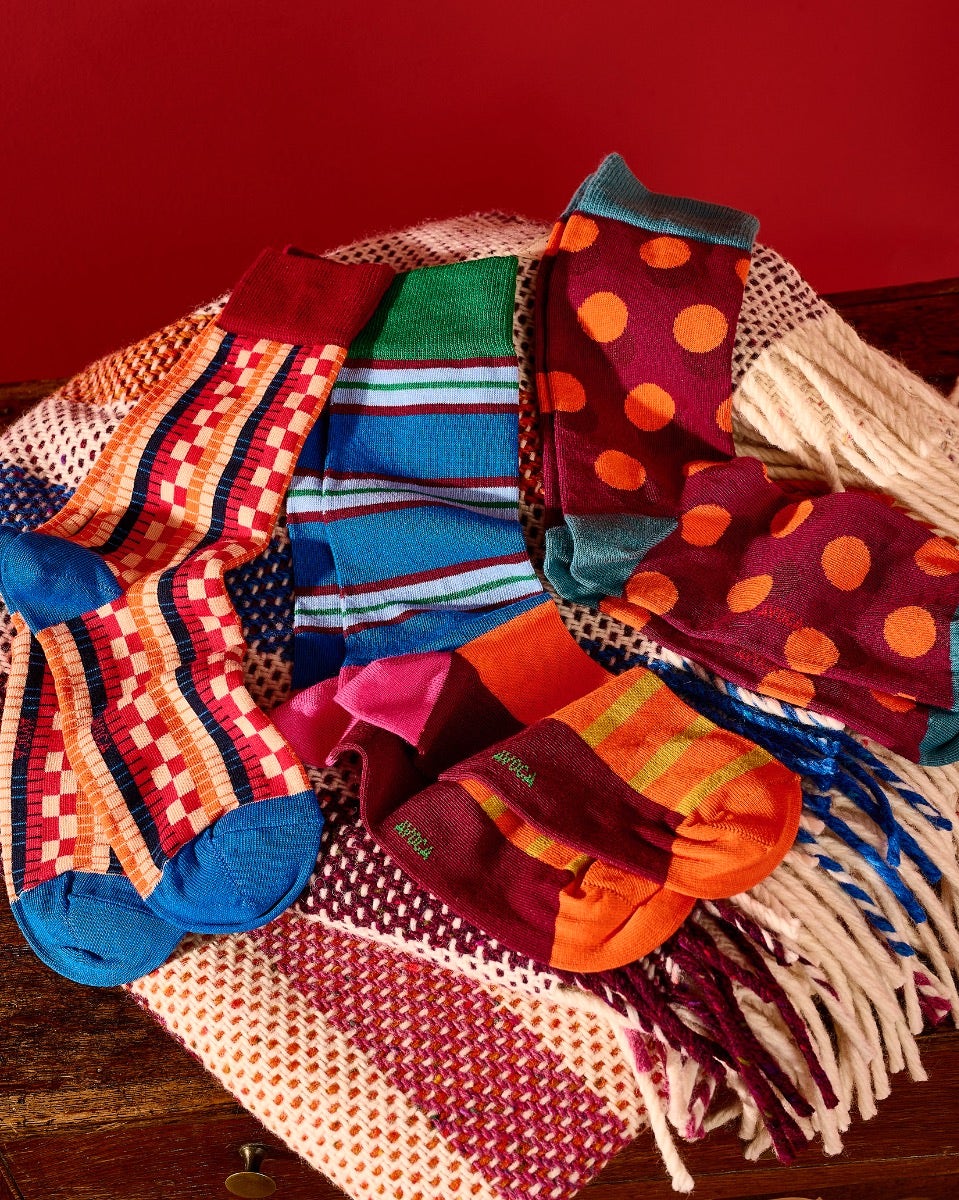 Wide Multi Stripe Socks