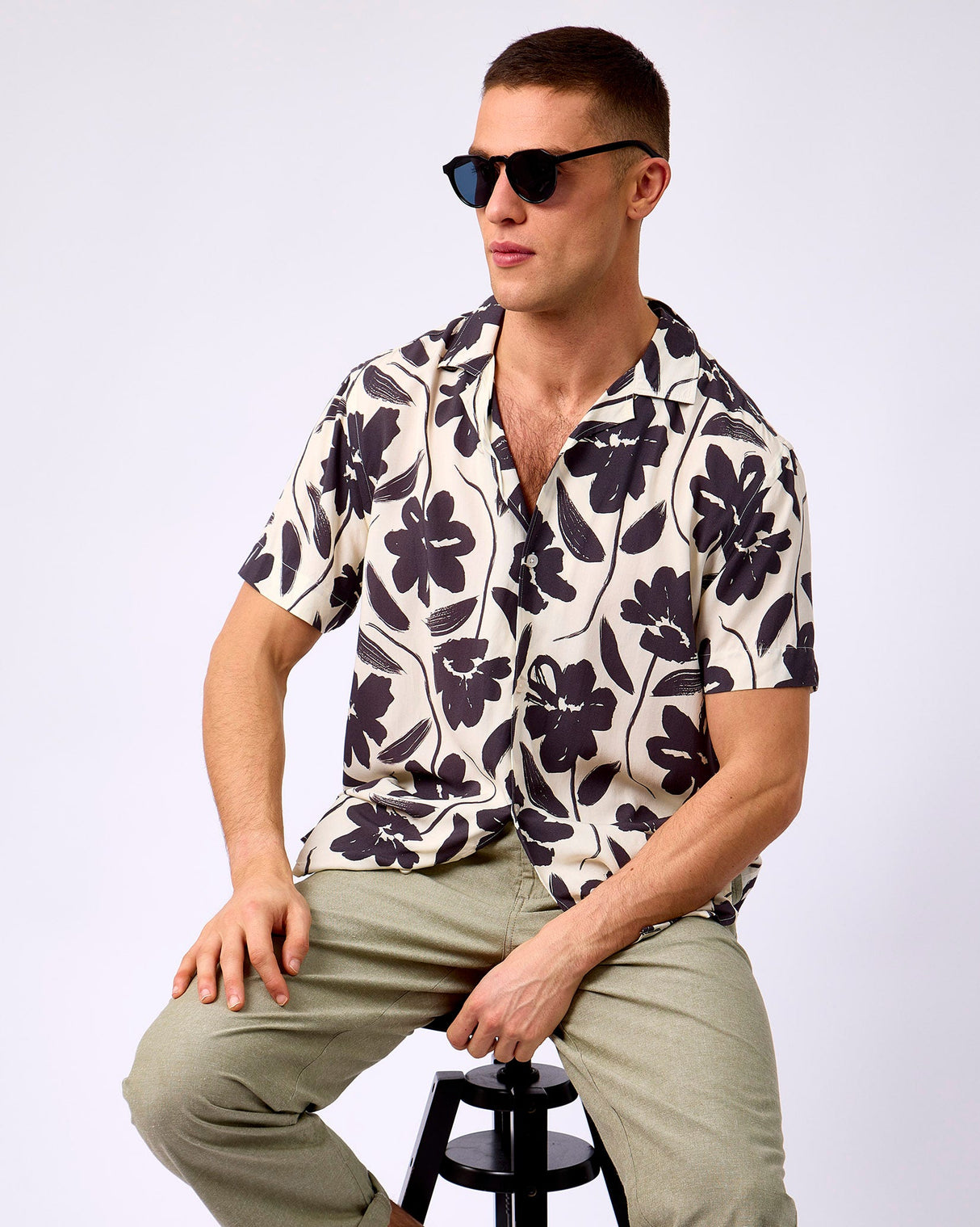 Black Print Colombo Short Sleeve Shirt