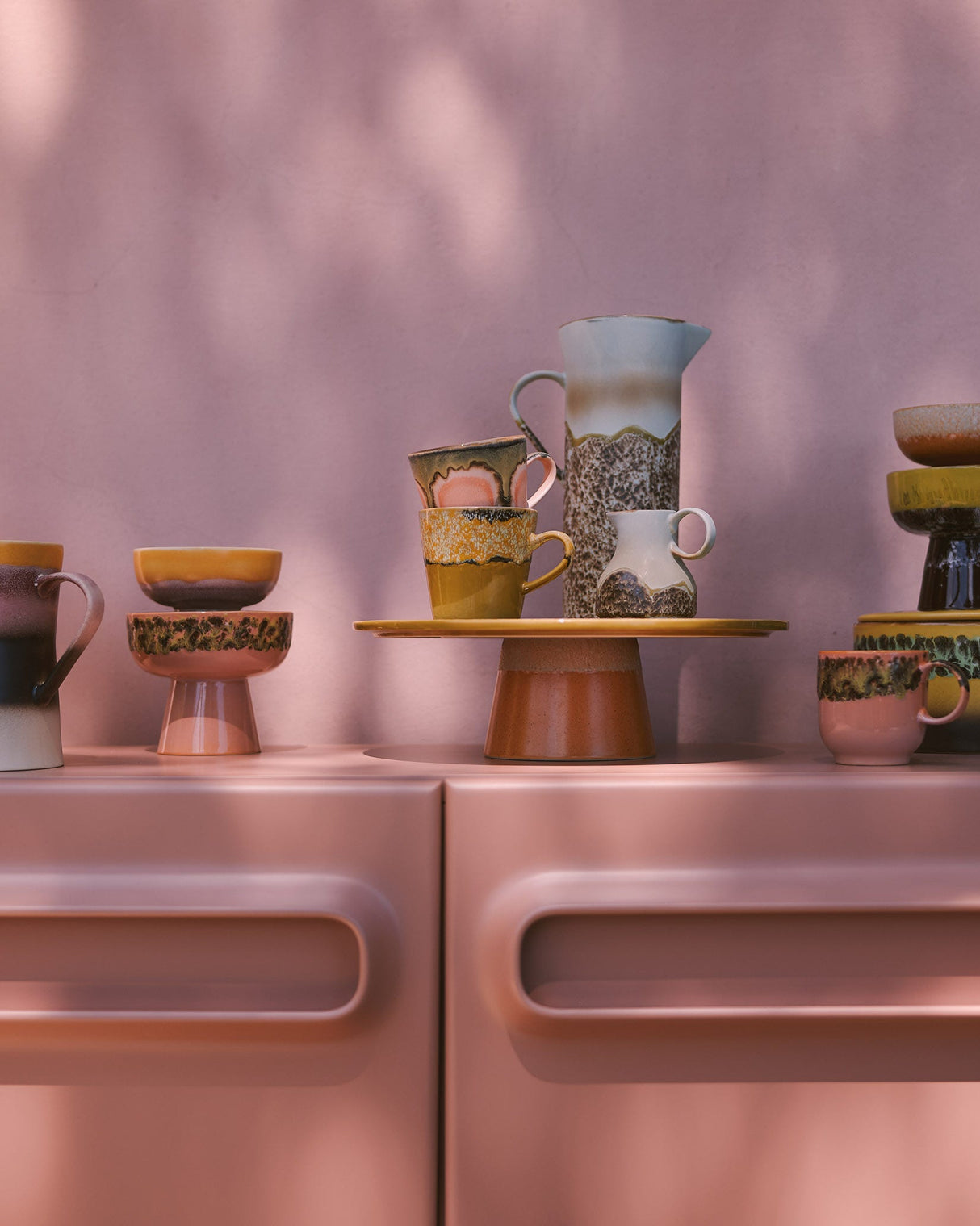 Radiant 70s Ceramics Americano Mugs - Set of 4