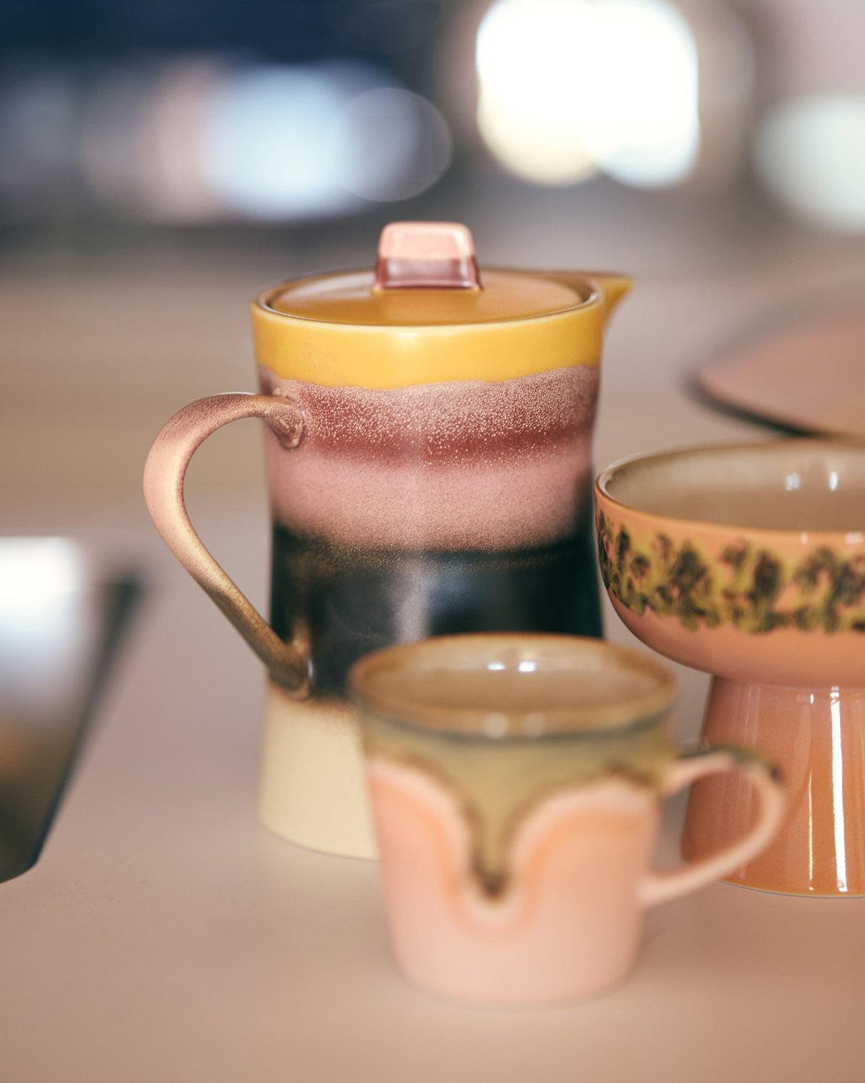 Sunset 70s Ceramics Teapot