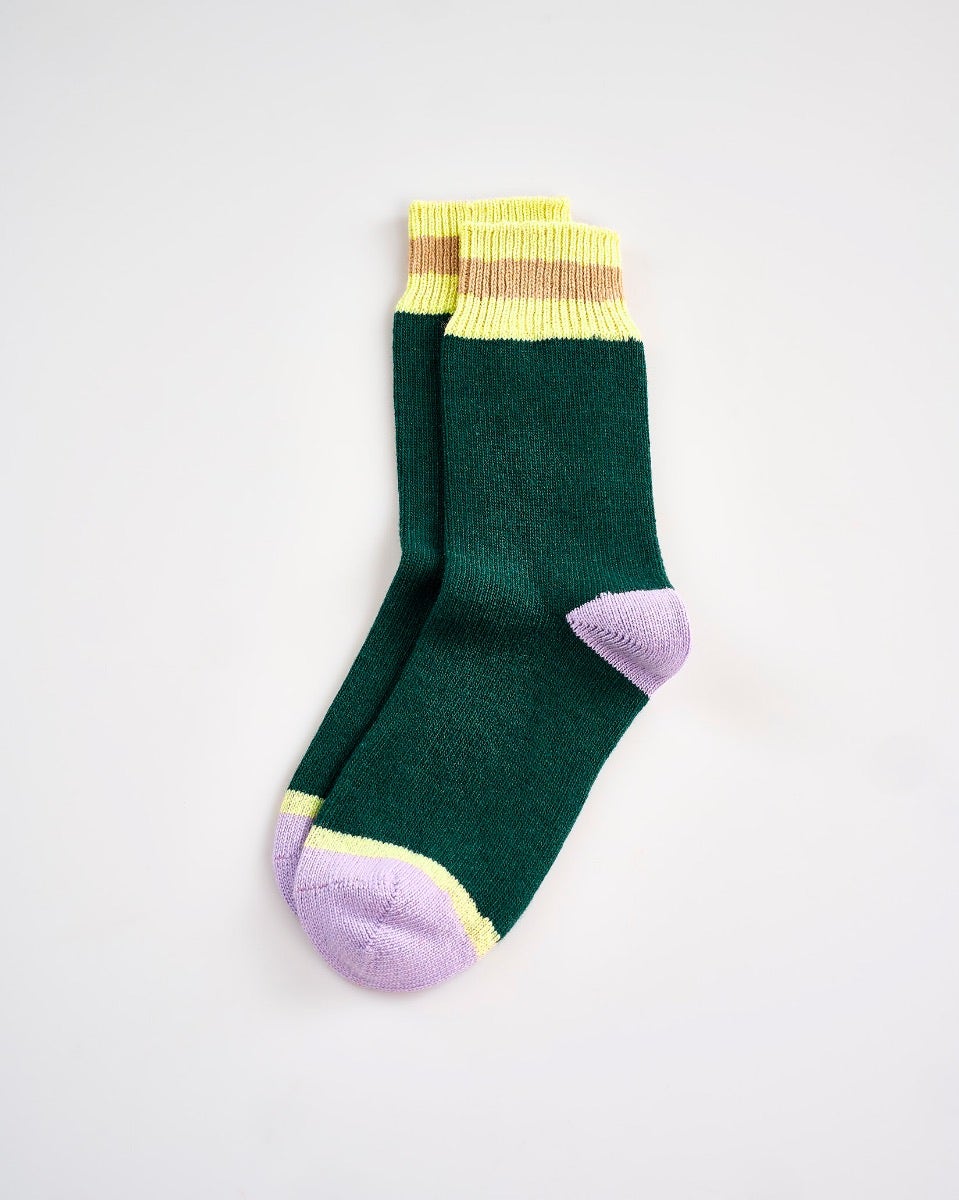 Dark Green Cashmere Blend Women's Socks