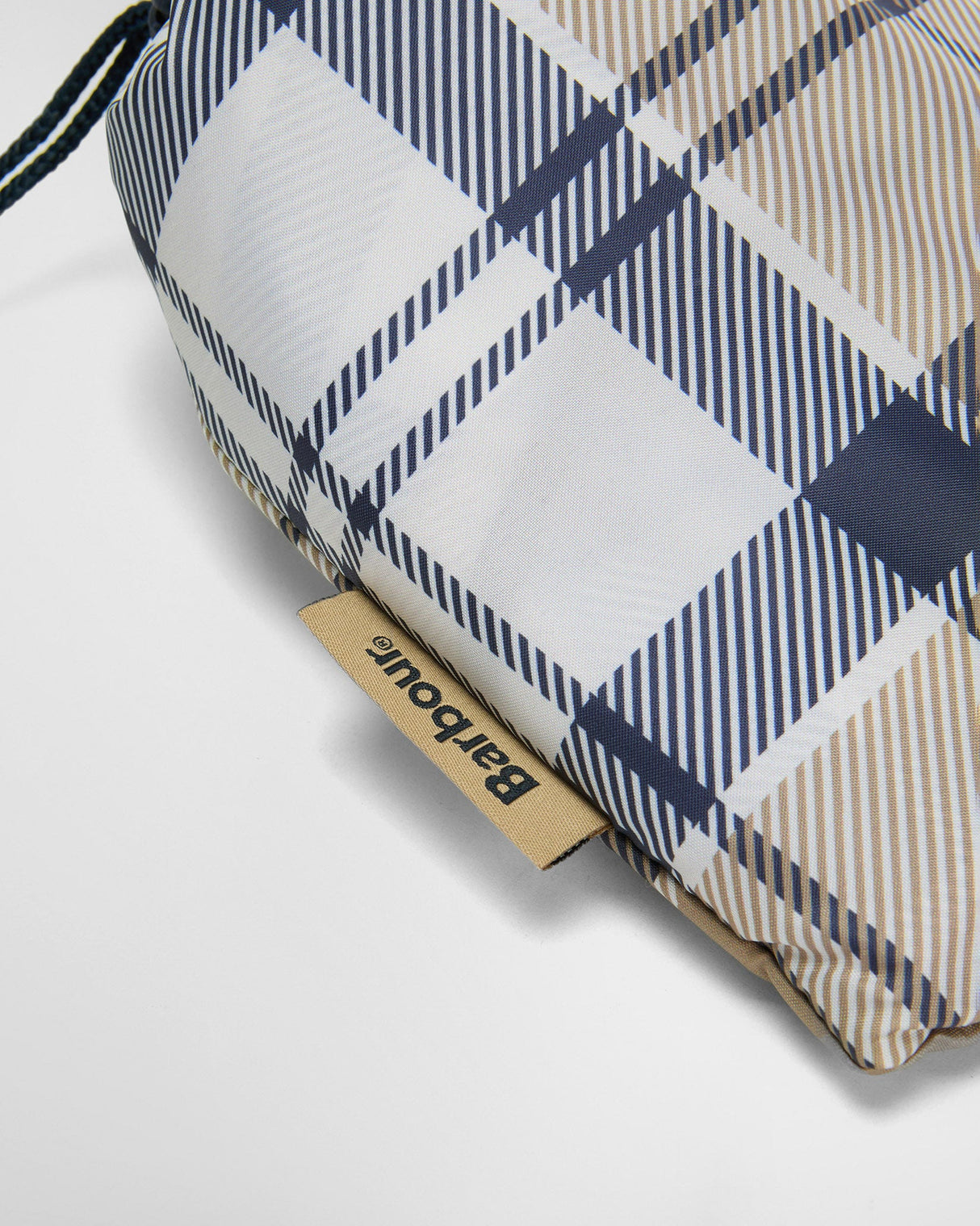 Hessian & Navy Tartan Portree Hooded Poncho