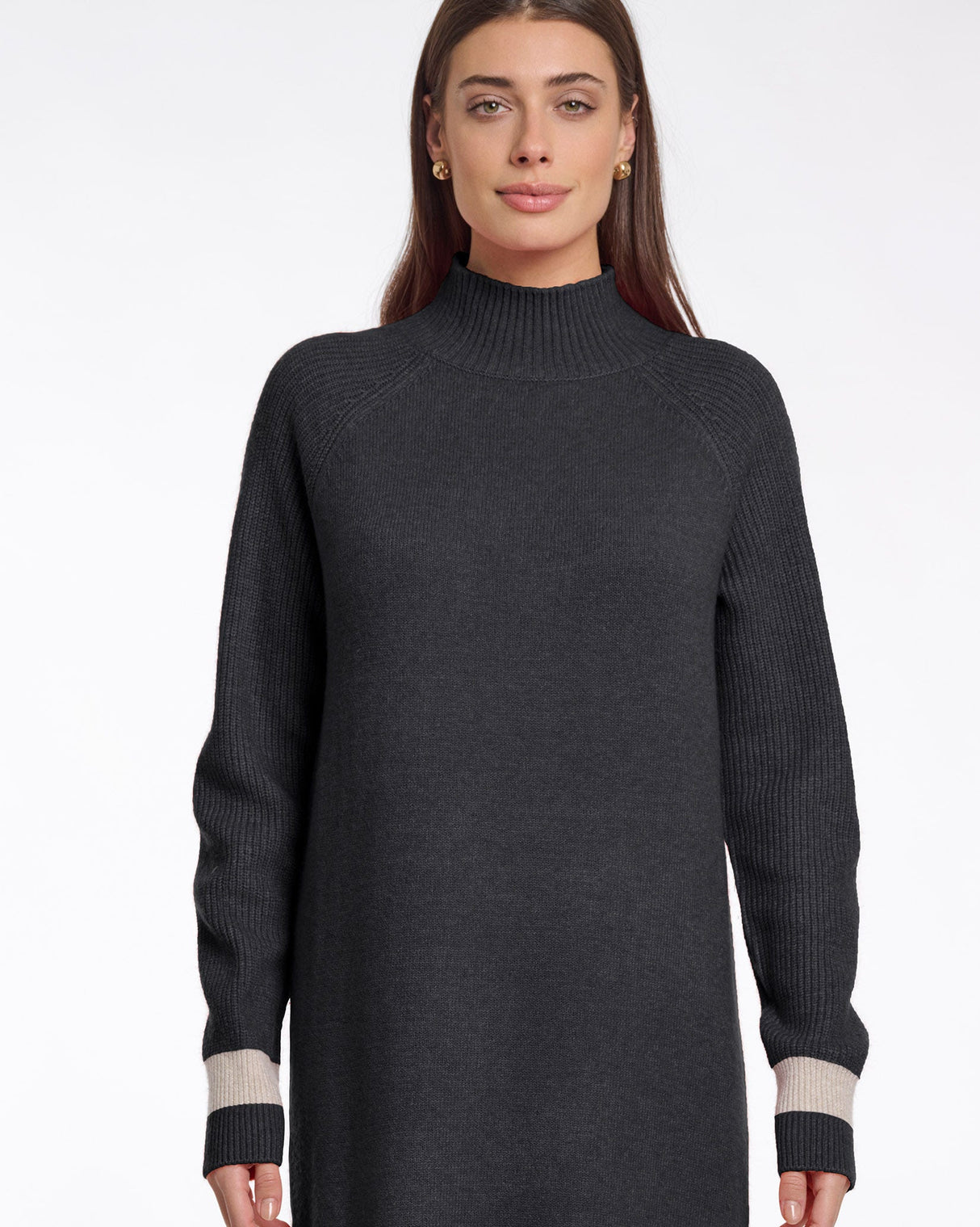 Deep Iron Melange Lavinia Turtleneck Long Jumper Dress