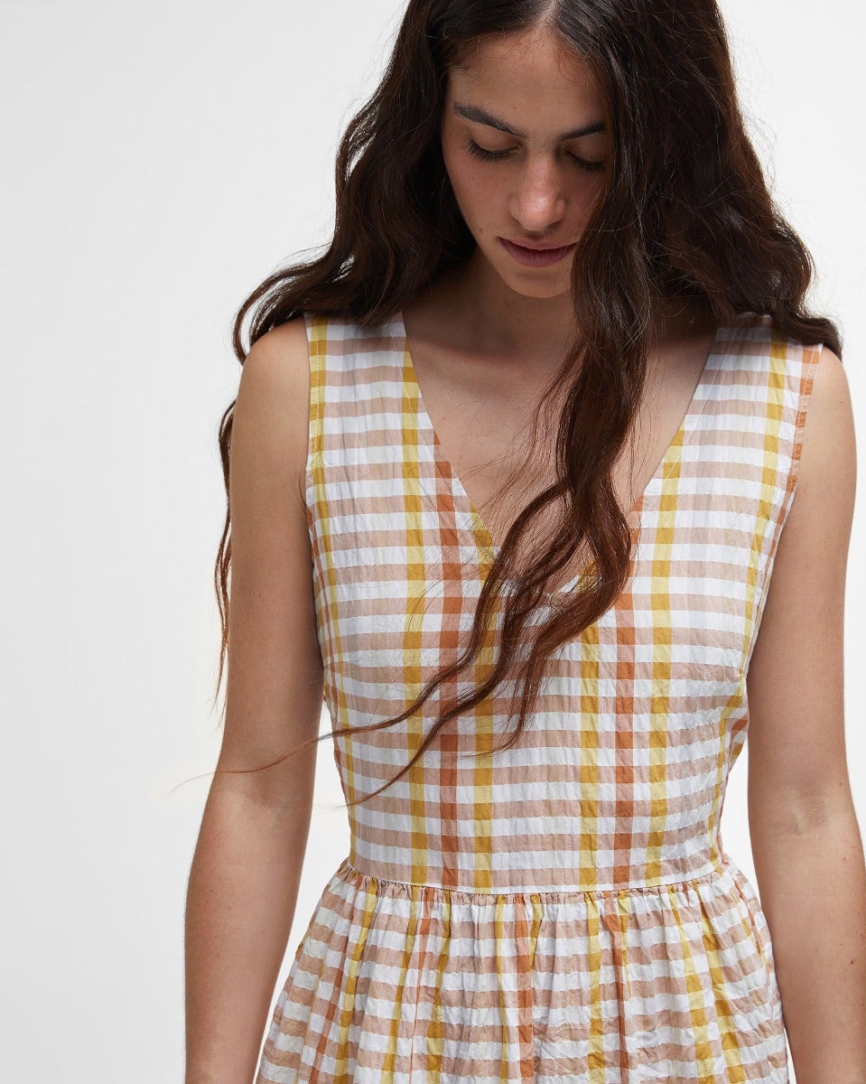 Multi Gingham Penelope Midi Dress